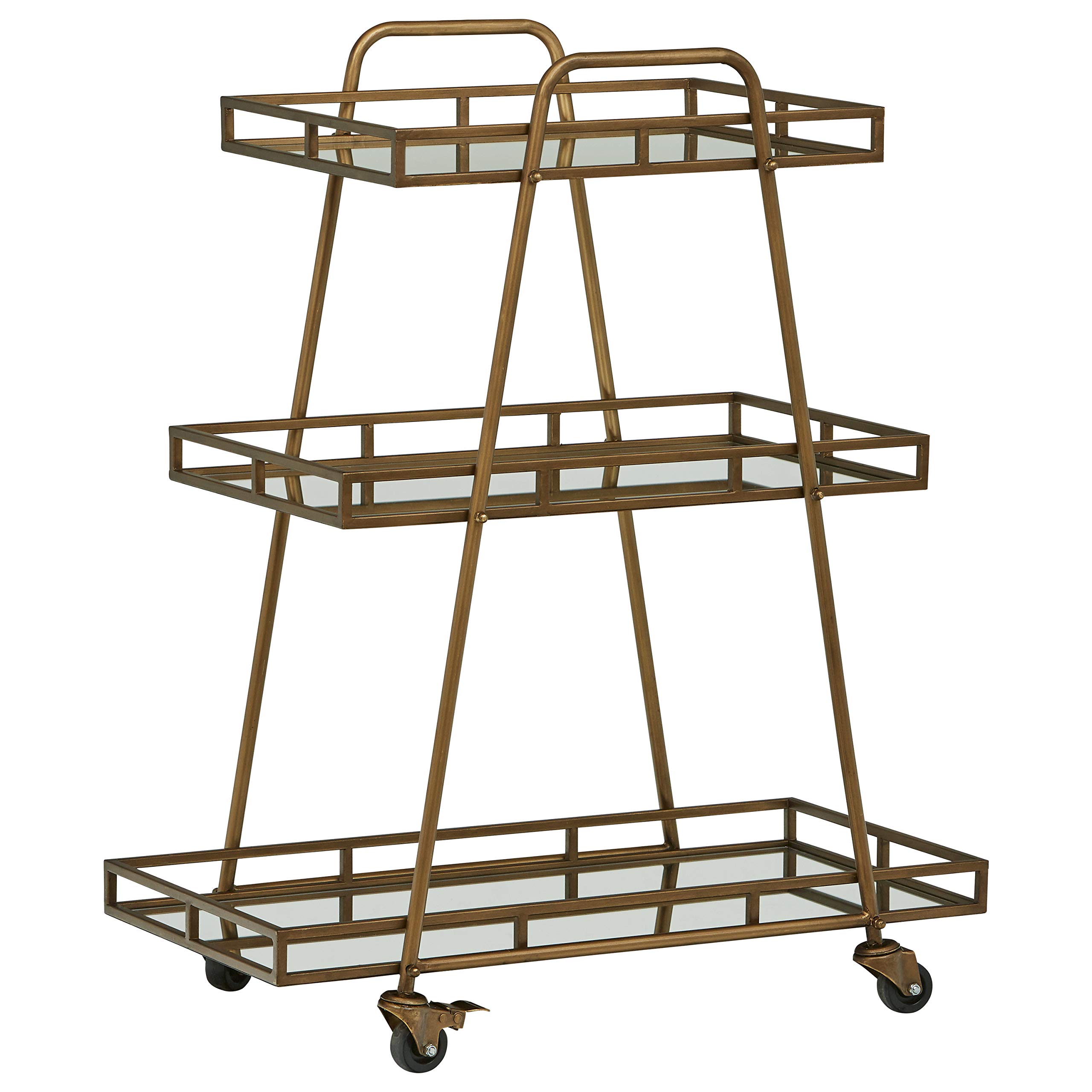 Amazon Brand – Rivet Modern Serving Cart 34.67"H, Bronze, Mirror