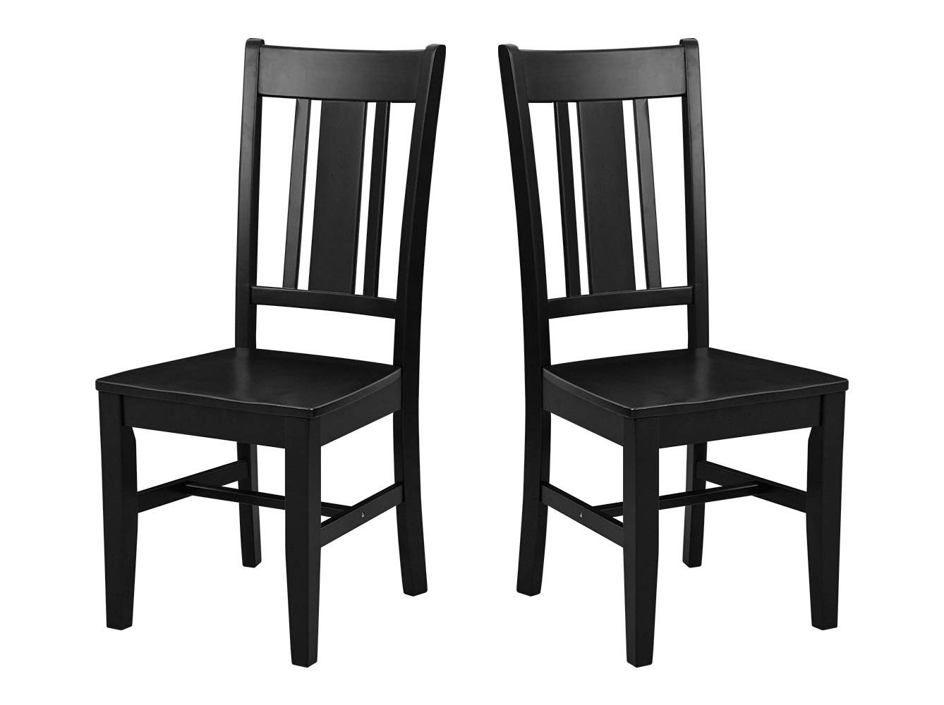 Amazon Brand – Ravenna Home Classic-Style Solid Pine Dining Chair, 40"H, Black Finish, Set of 2