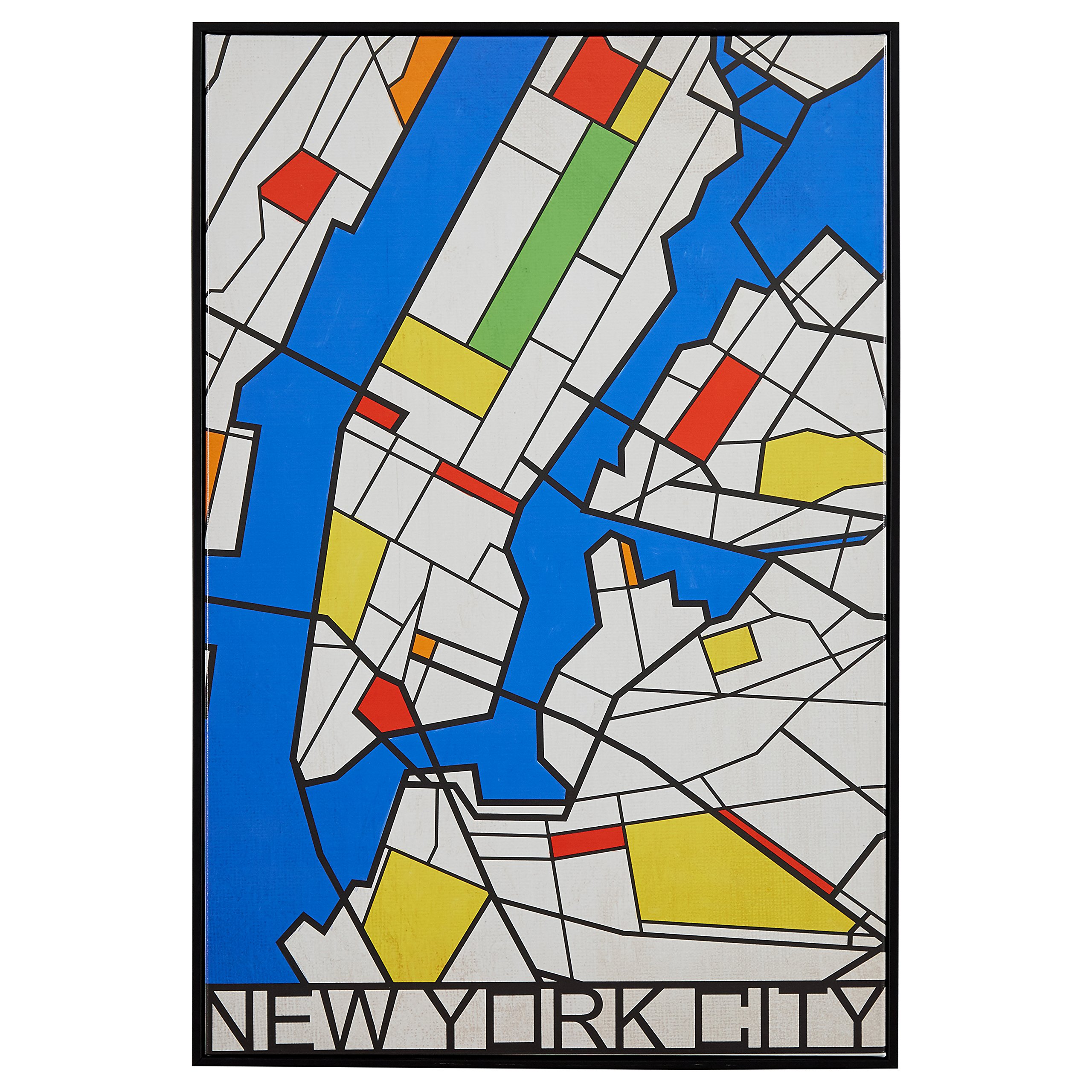 Amazon Brand – Rivet Pop Art Print of New York City Map in Primary Colors, 26" x 38"