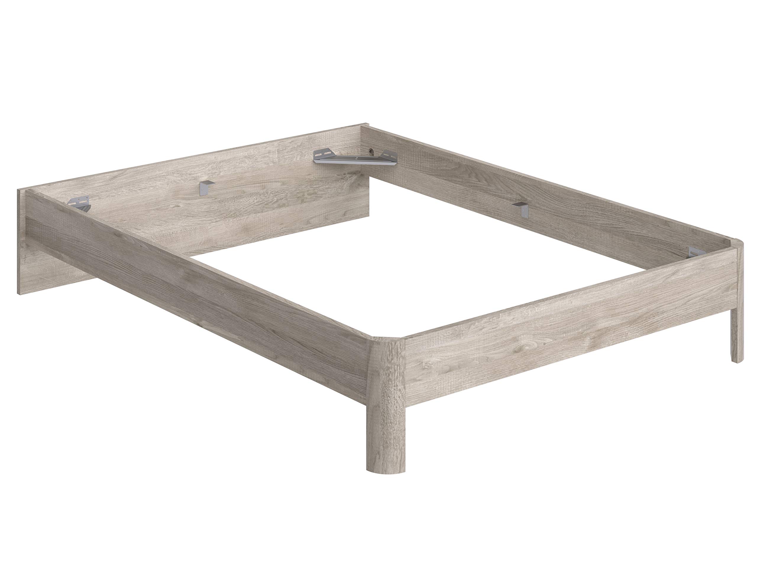 Marca Amazon - Movian Indre Modern - Base para cama de matrimonio con cabecero bajo, 194,5 x 144,5 x 31,7 cm (Efecto Roble)
