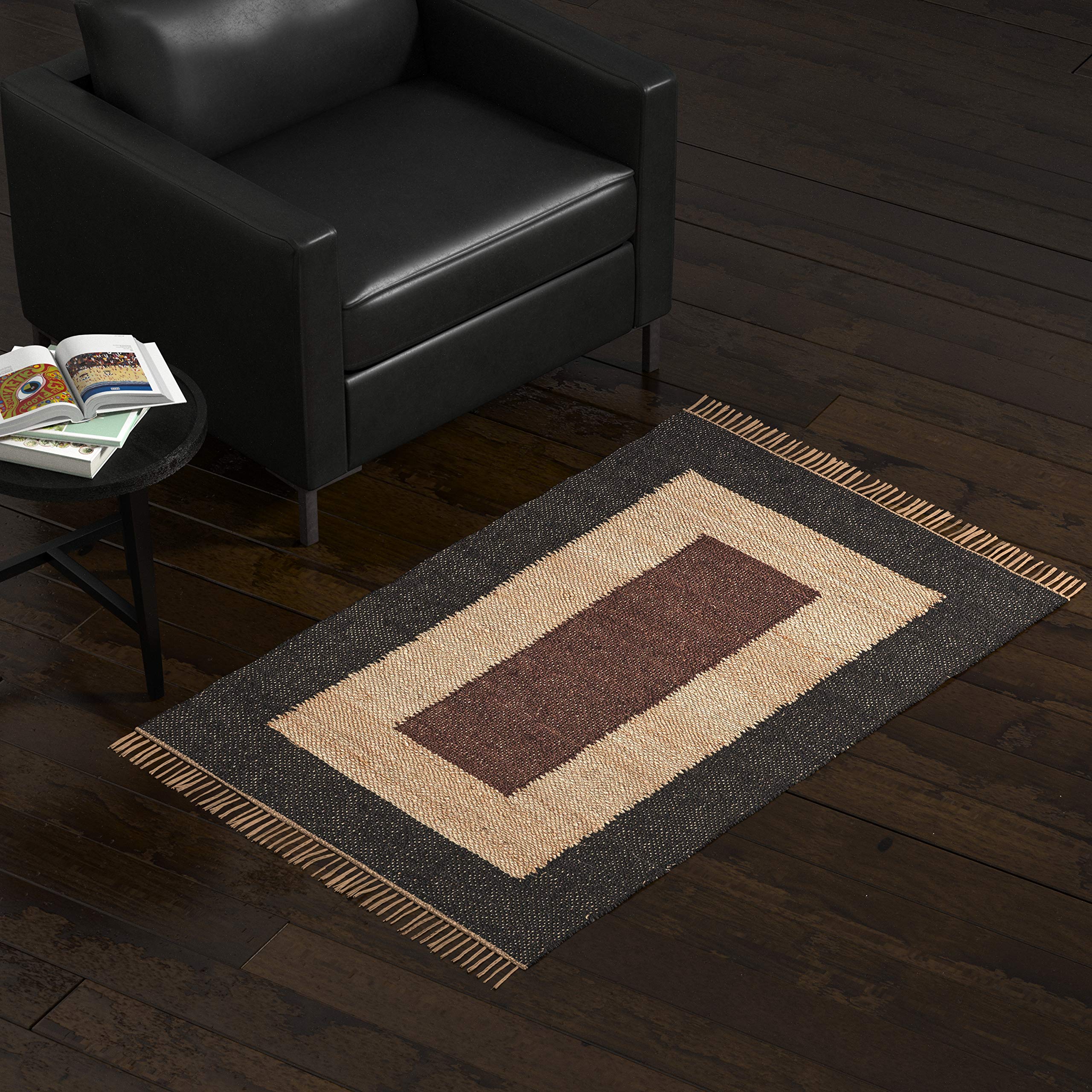 Amazon Brand – Stone & Beam Modern Jute Area Rug, 3 x 5 Foot, Nuetral Multicolor