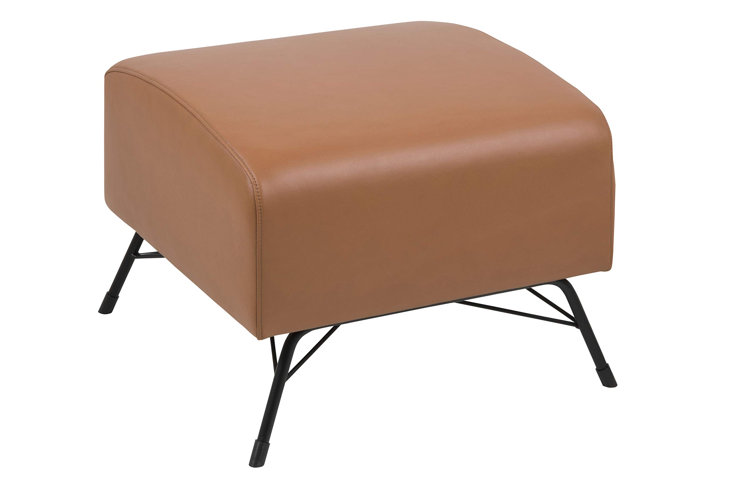 Amazon Brand - Movian Galga - Poggiapiedi, 53 x 53 x 42 cm (Lu x La x A), effetto pelle brandy