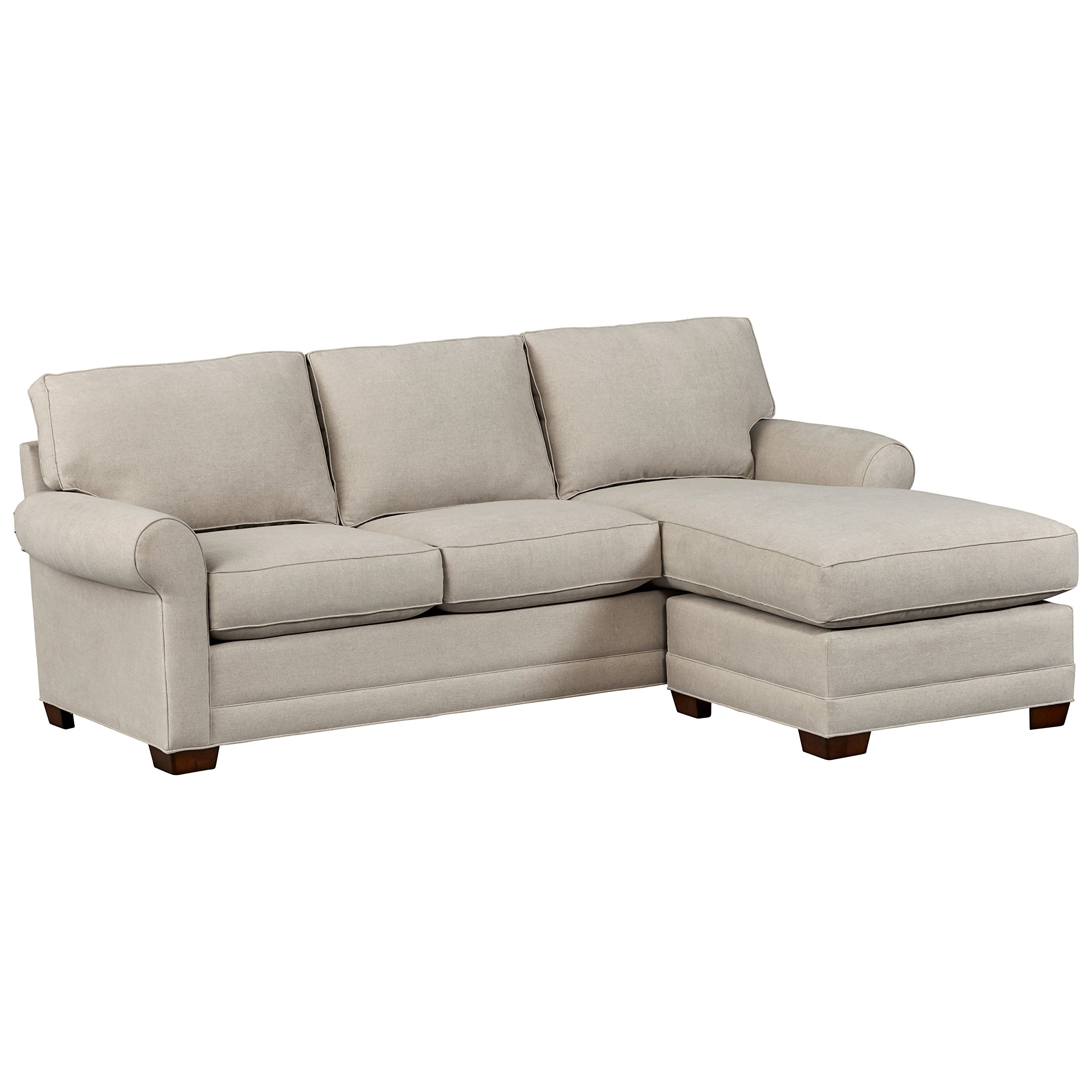 Amazon Brand – Stone & Beam Kristin Round Arm Performance Fabric Reversible Chaise Sofa Couch, 96.5"W, Stone