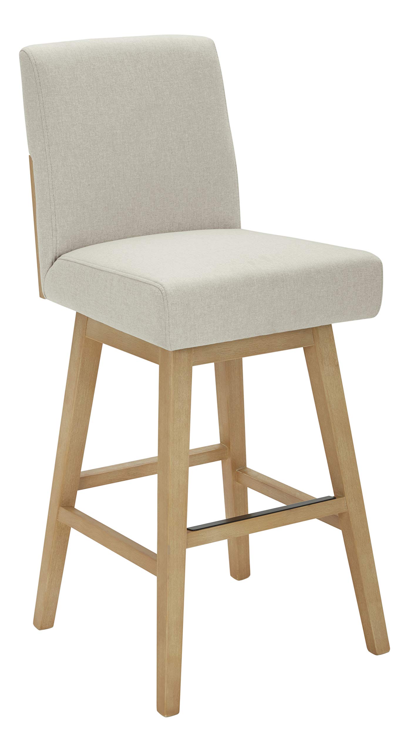 Amazon Brand – Stone & Beam Sophia Modern Swivel Kitchen Bar Stool, 43.3"H, Chalk