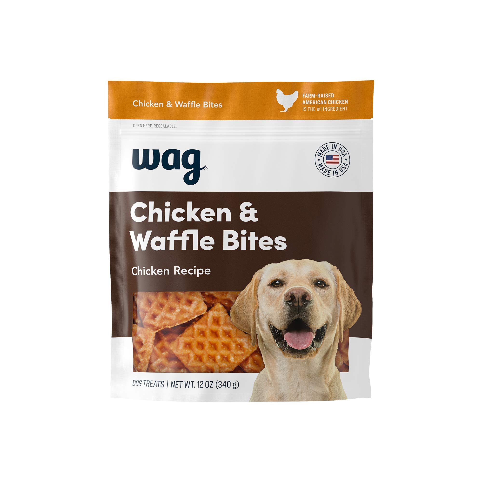 Amazon Brand - Wag Treats Chicken and Waffle Bites 12oz