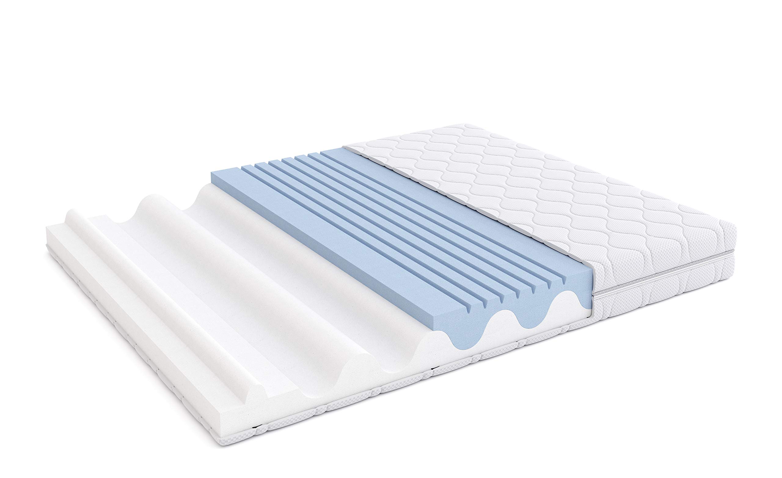 Marchio Amazon - Movian - Materasso singolo ipoallergenico double face, in schiuma fredda ad alta resilienza (H3 e H4), 90 x 190 x 20 cm