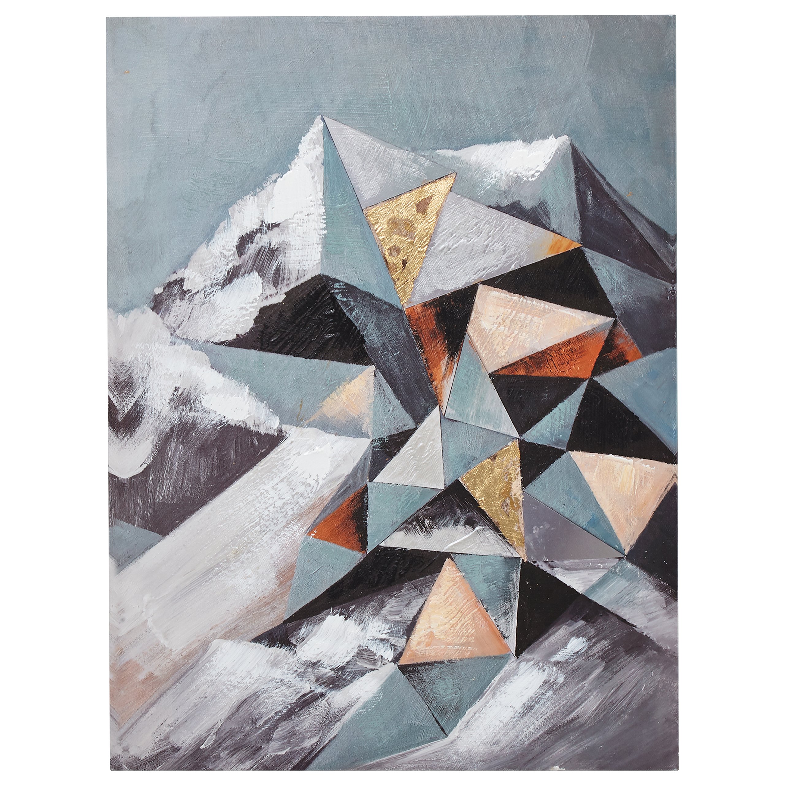 Amazon Brand – Rivet Mid Century Modern Geometric Abstract Mt. Ranier Wall Art Decor on Canvas - 24" x 36"