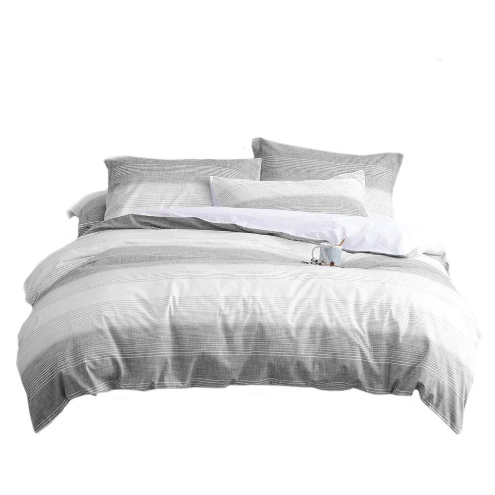 UMI. Essentials Pure Yarn Dyed Cotton Duvet Cover Set With One Pillowcase