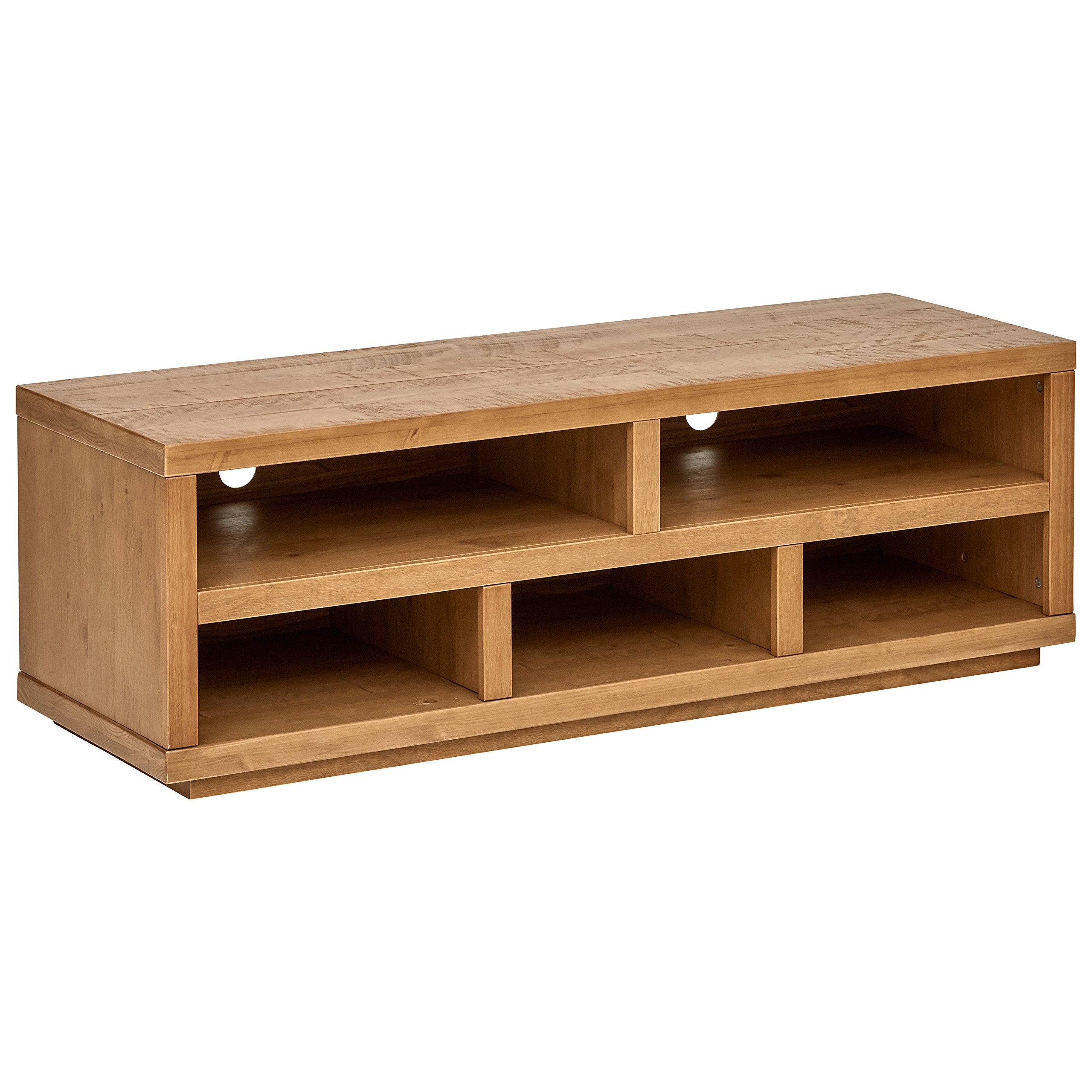 Amazon Brand – Rivet Eastport Modern Industrial Entertainment Center Console TV Stand Table, 59"W, Oak