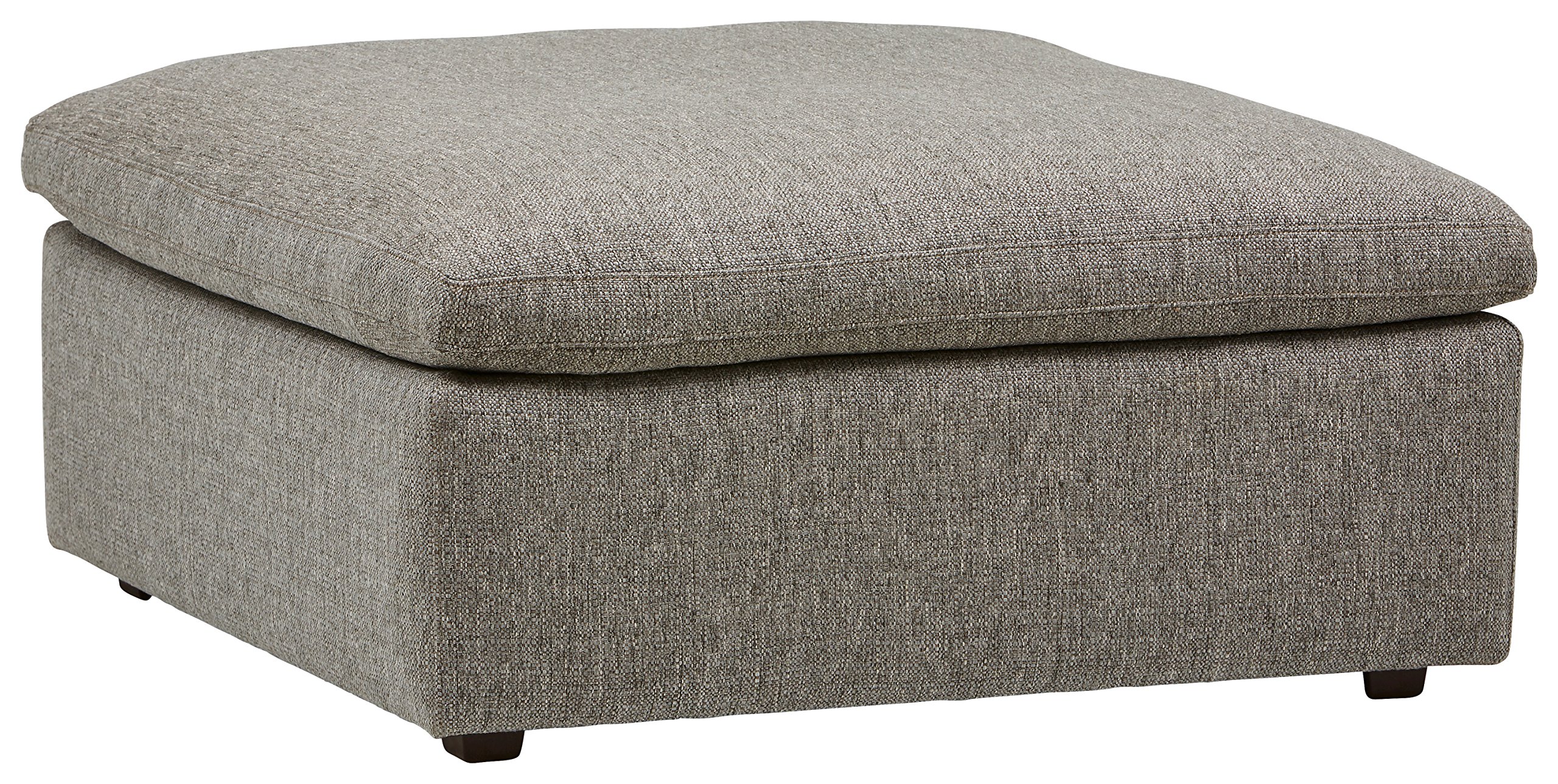 Amazon Brand – Stone & Beam Hoffman Down-Filled Performance Fabric Ottoman, 41"W, Grey Tweed