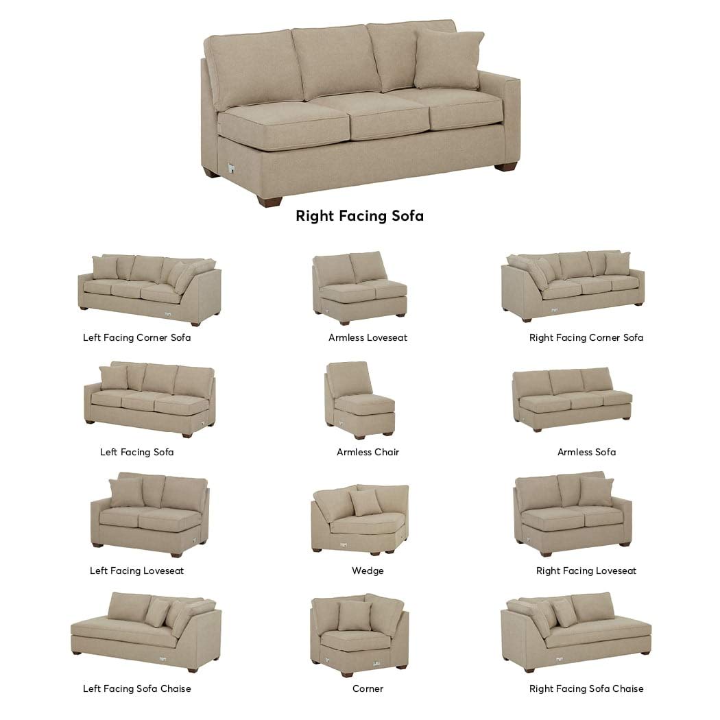 Amazon Brand – Stone & Beam Bagley Sectional Component, Right-Facing Sofa, Fabric, 75"W, Dove