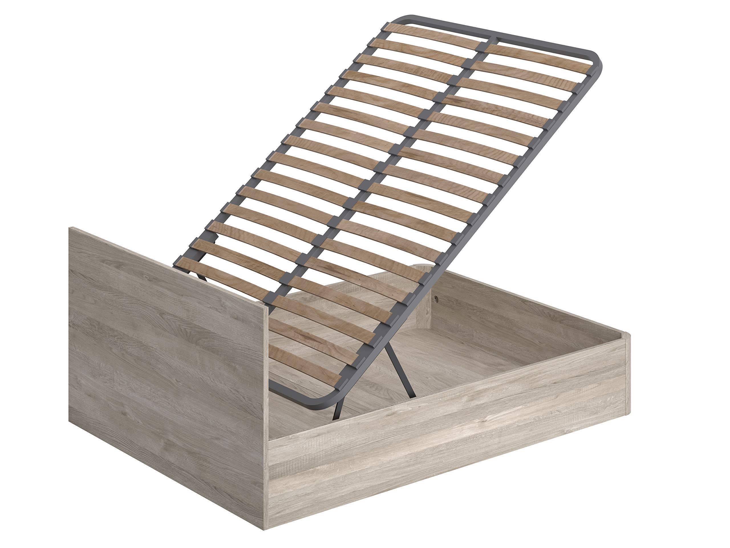 Marque Amazon - Movian - Cadre de lit double avec coffre Idro Modern, 190 x 140 x 80, Effet Chêne