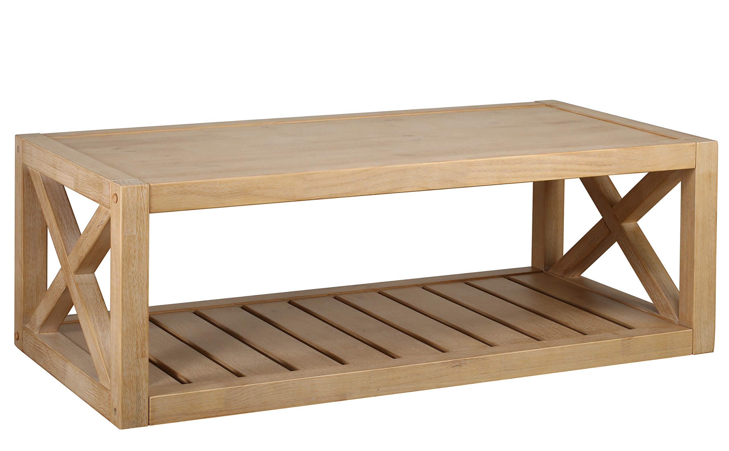 Amazon Brand – Stone & Beam Solid Pine Rustic Farmhouse Coffee Table, 52"W, Rustic Oak