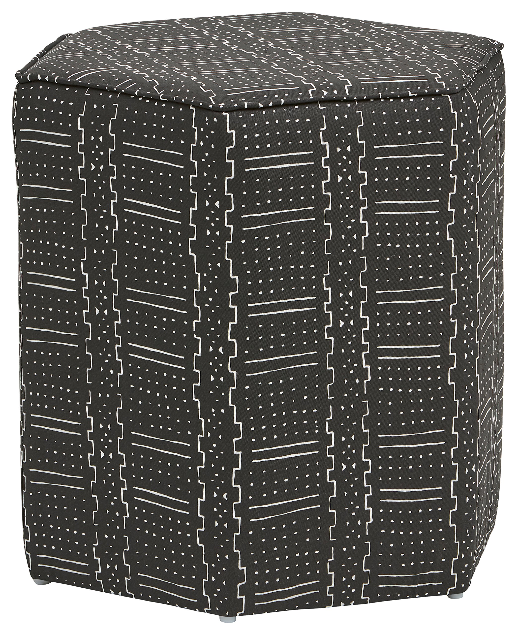 Amazon Brand – Rivet Six-Sided Modern Ottoman, 19"W, Coal