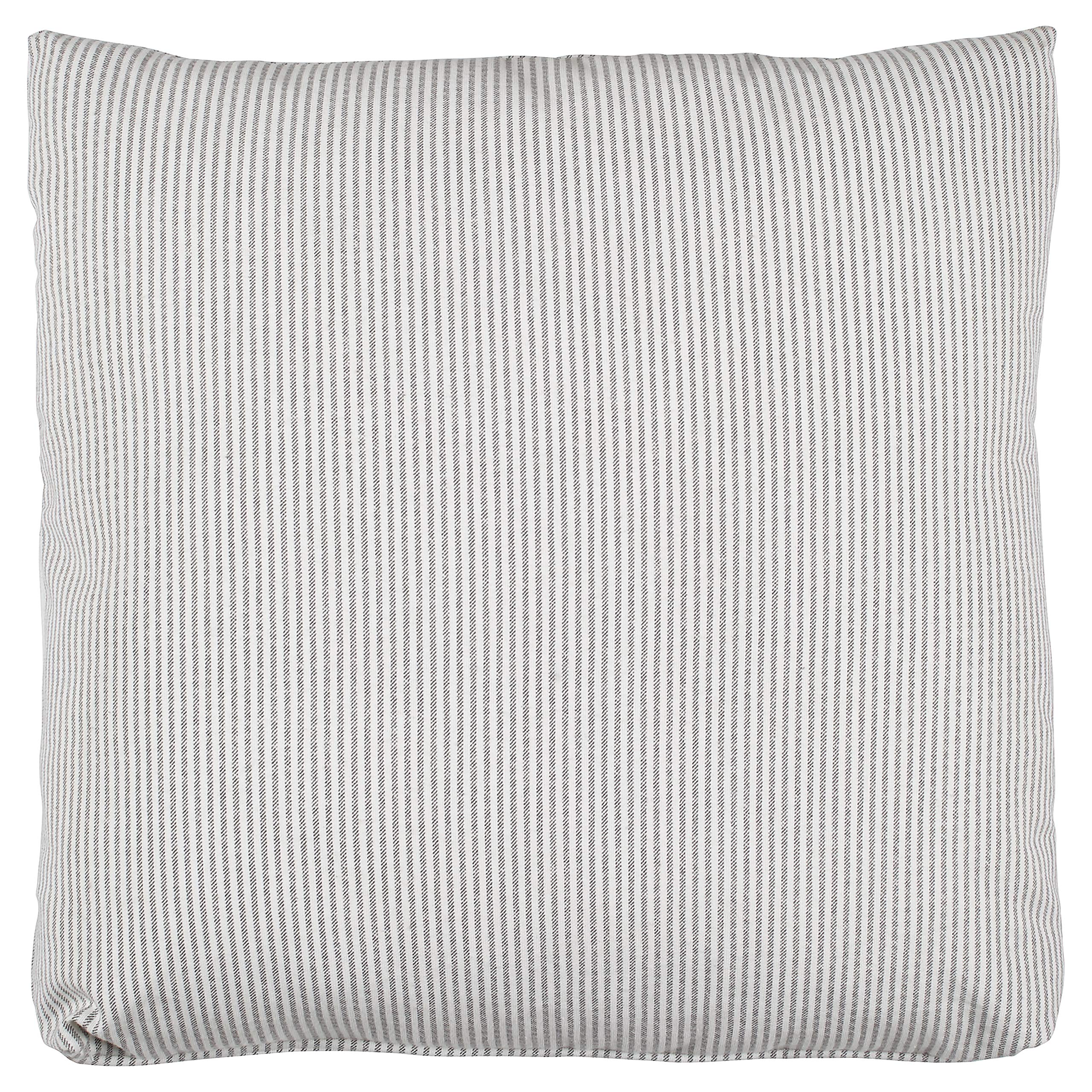 Amazon Brand – Stone & Beam Farmhouse Thin Stripe Cotton Pillow, 19", Edgar Graphite