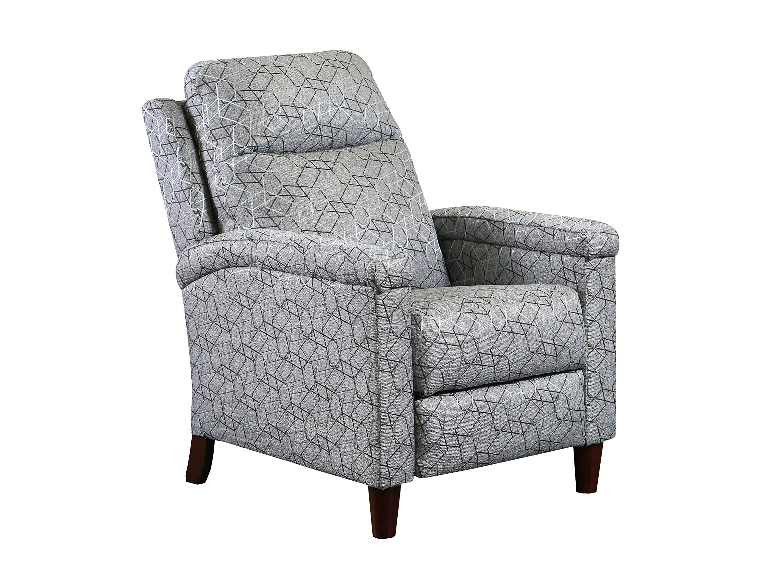 Ravenna Home Tacoma Upholstered High-Leg Recliner Chair, 40"W, Charcoal