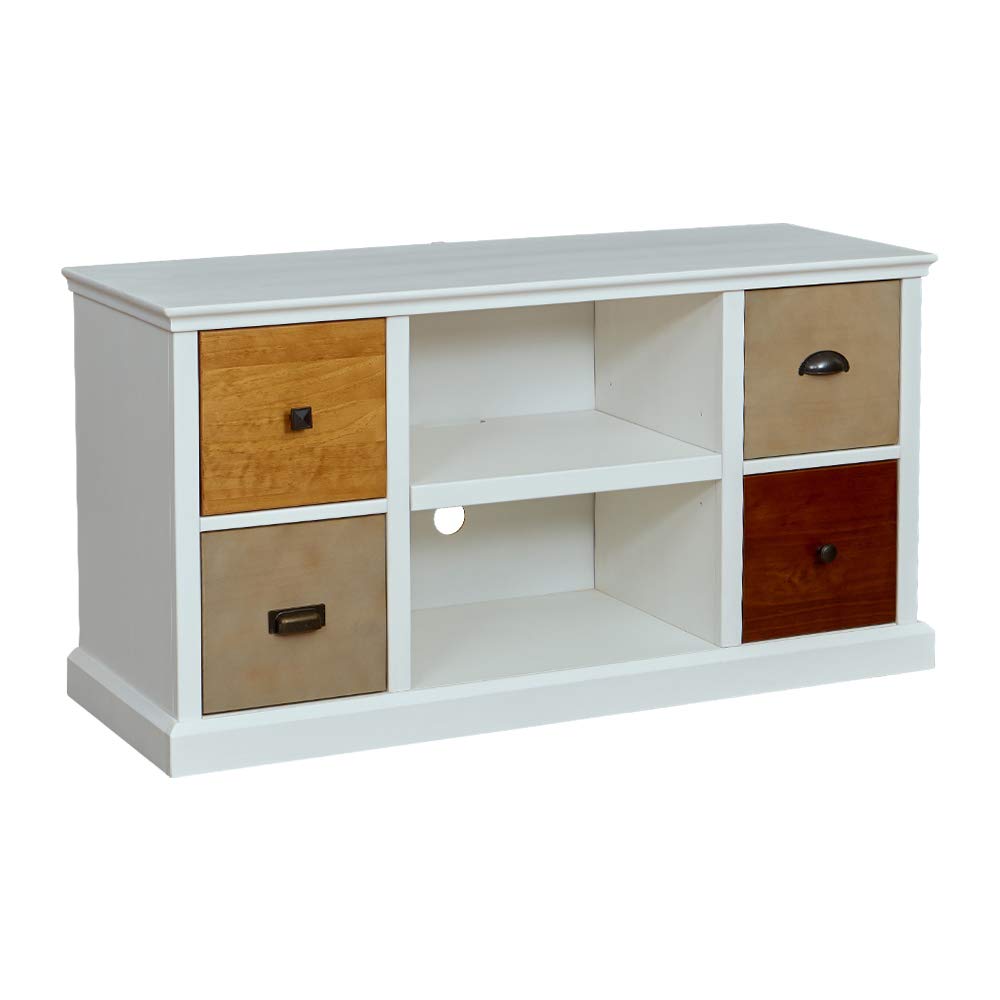 Amazon Brand – Ravenna Home Classic Solid Wood Media Center, 47"W - White