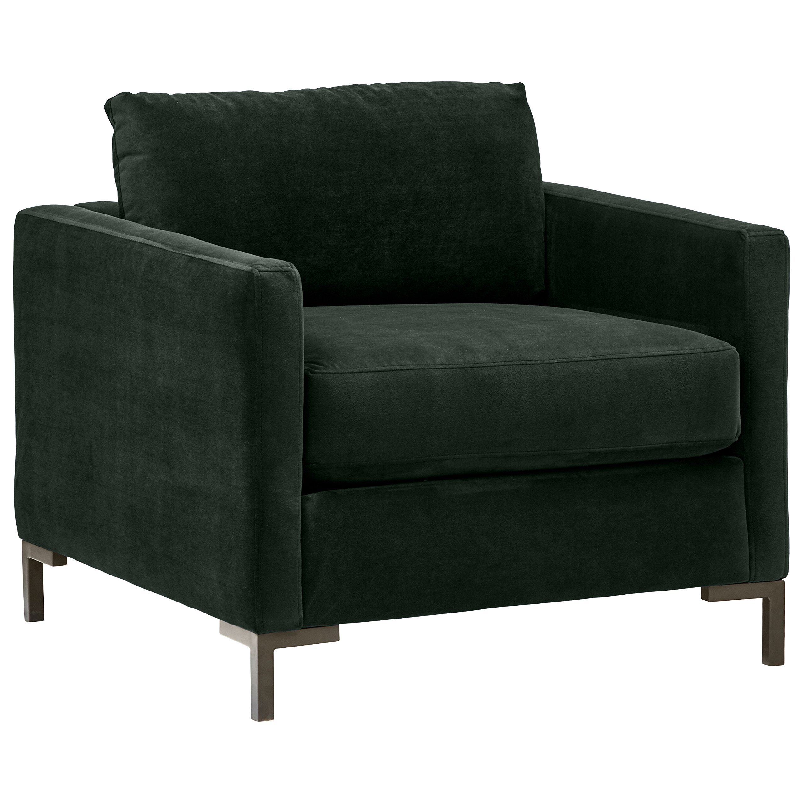 Amazon Brand – Rivet Edgewest Low Back Modern Accent Chair, 34"W, Hunter Green