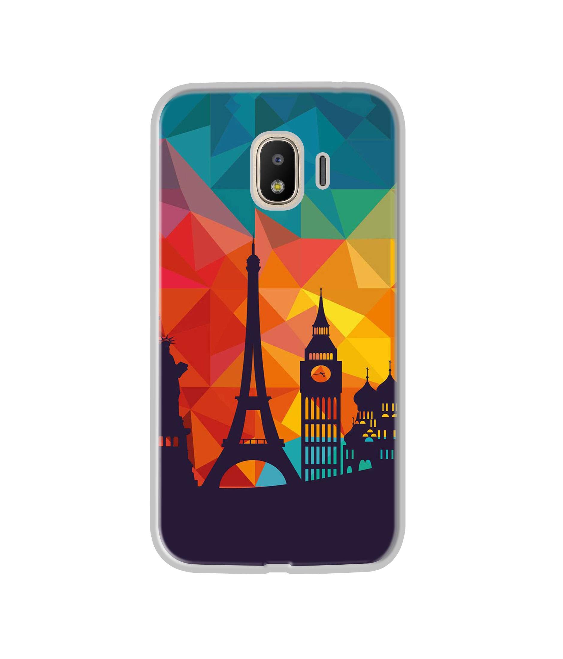 Amazon Brand - Solimo Designer Colored Paris UV Printed Soft Back Case Mobile Cover for Samsung Galaxy J4