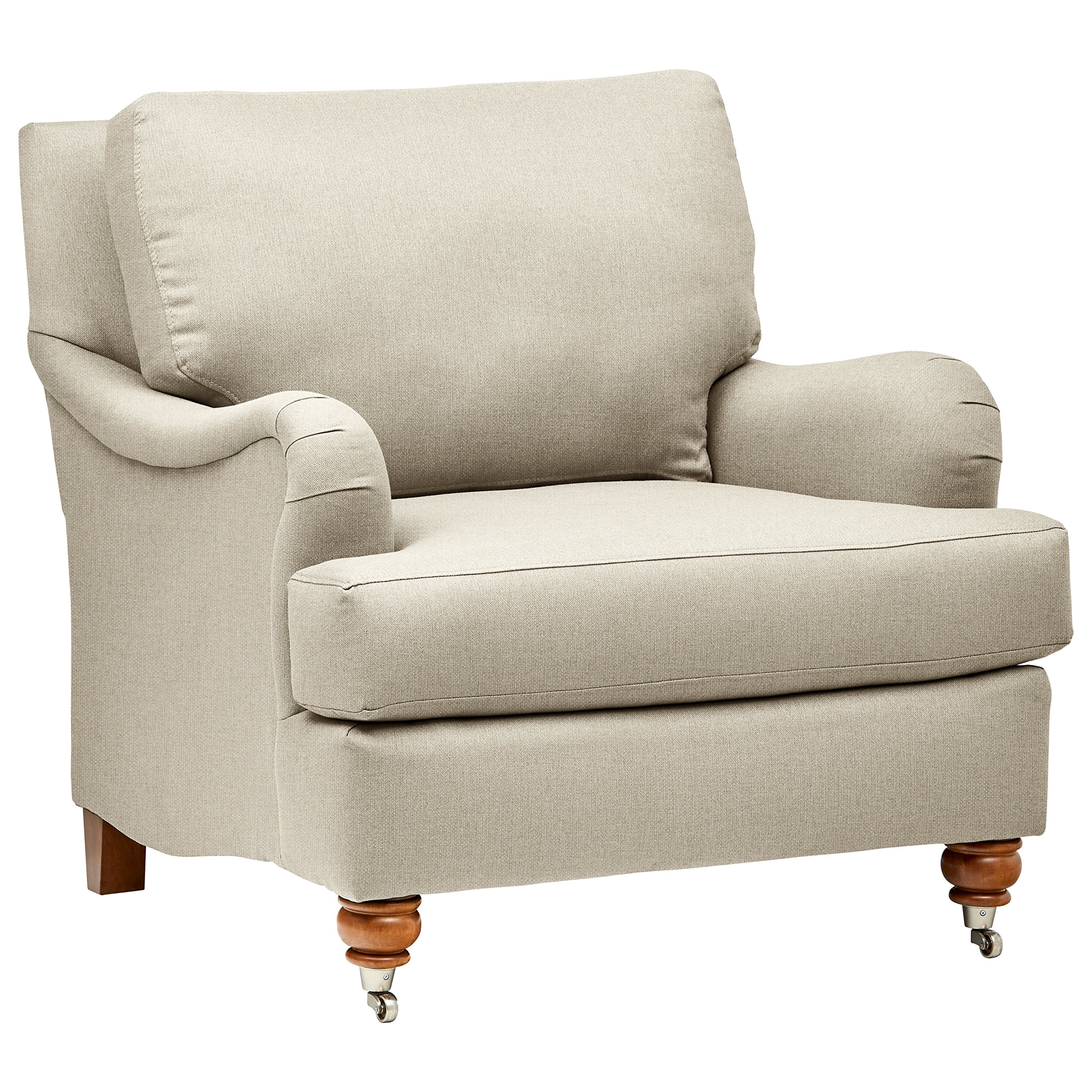 Amazon Brand – Stone & Beam Brandeberry Farmhouse Charles of London Accent Chair, 38"W, Stone