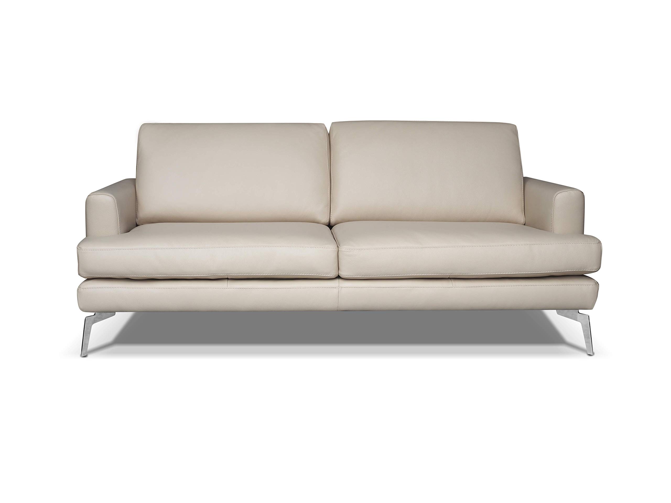 Amazon Brand - Alkove Palma Hand-Crafted Leather Sofa, 3 Seater, 100 x 200 x 82cm, Beige