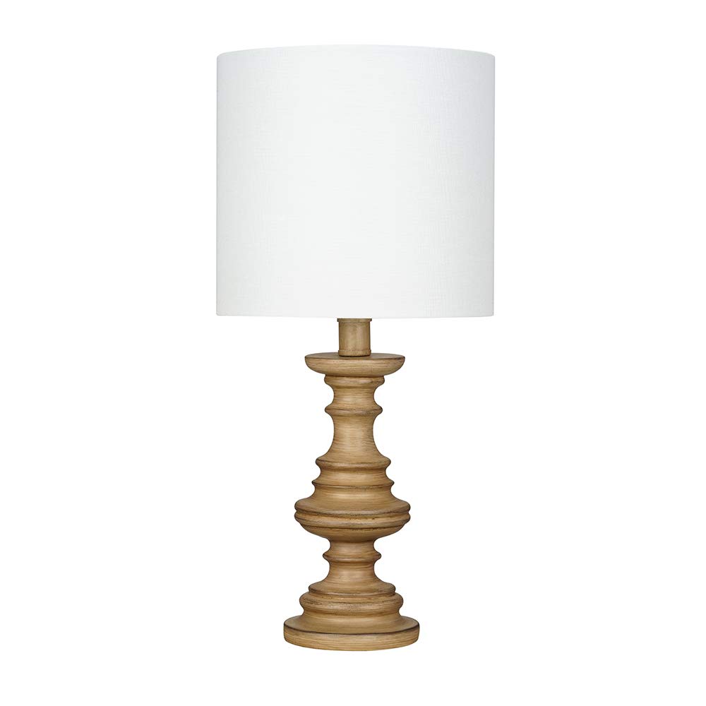 Amazon Brand – Ravenna Home Faux Wood Table Lamp with LED Light Bulb, 18"H, Oak