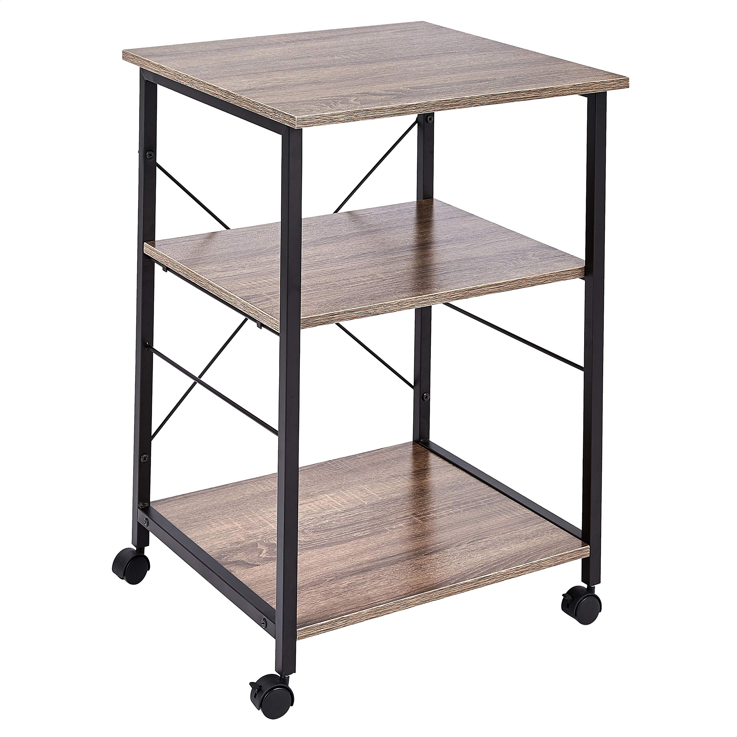 AmazonBasics Multipurpose Rolling Cart, Desk Extender - Espresso