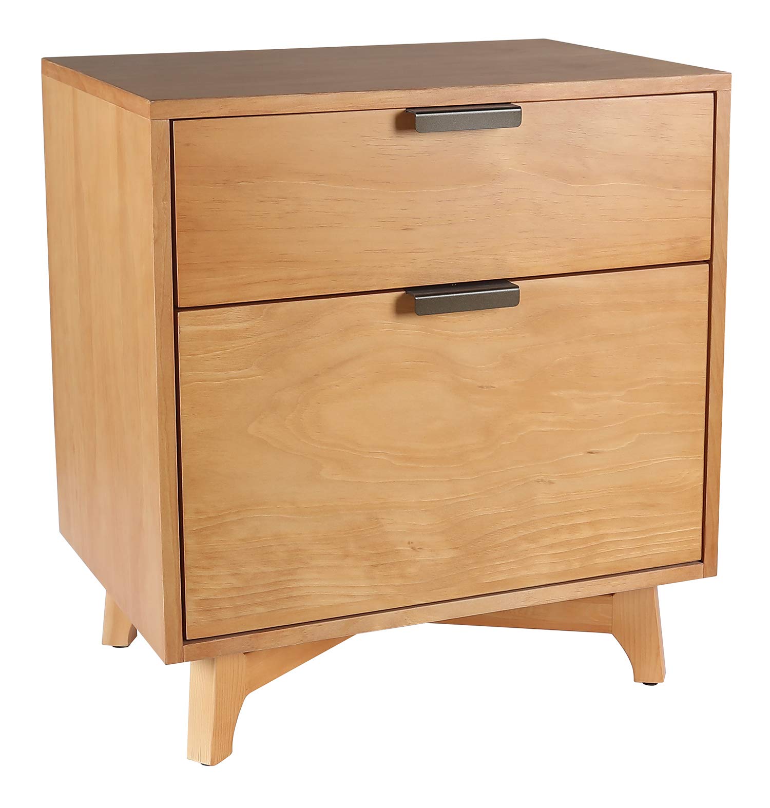 Amazon Brand – Stone & Beam Mid-Century 2-Drawer File Cabinet, 21.7"W, Pine Finish