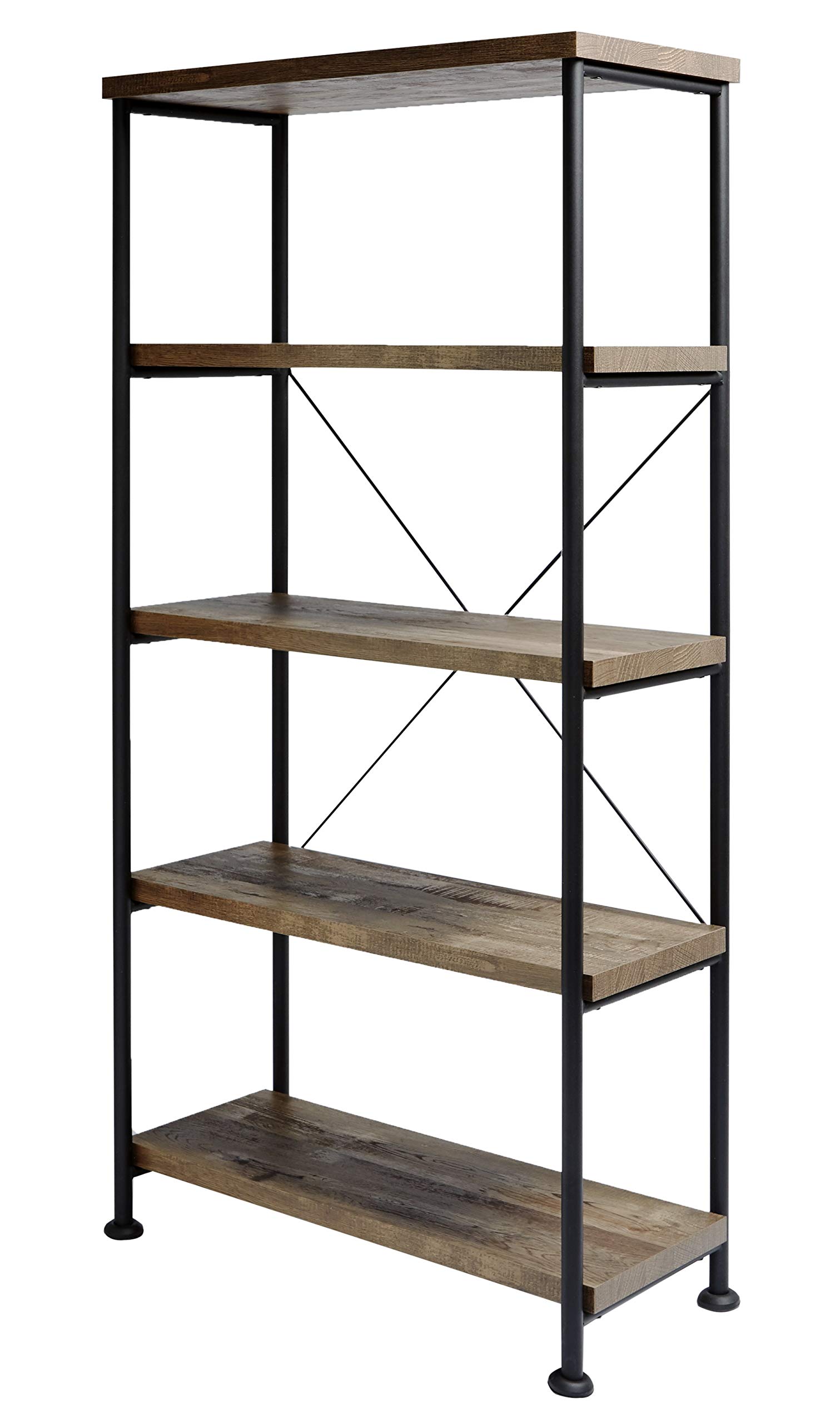 Marchio Amazon - Movian Côa - Libreria a 4 ripiani, 80 x 36 x 160 cm, effetto quercia scura invecchiata