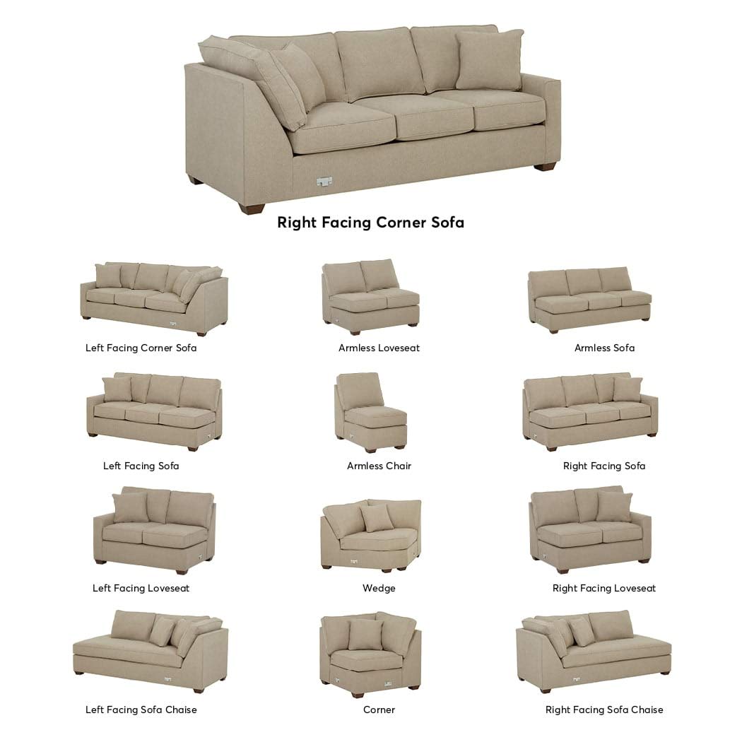 Amazon Brand – Stone & Beam Bagley Sectional Component, Right-Facing Corner Sofa, Fabric, 90"W, Dove