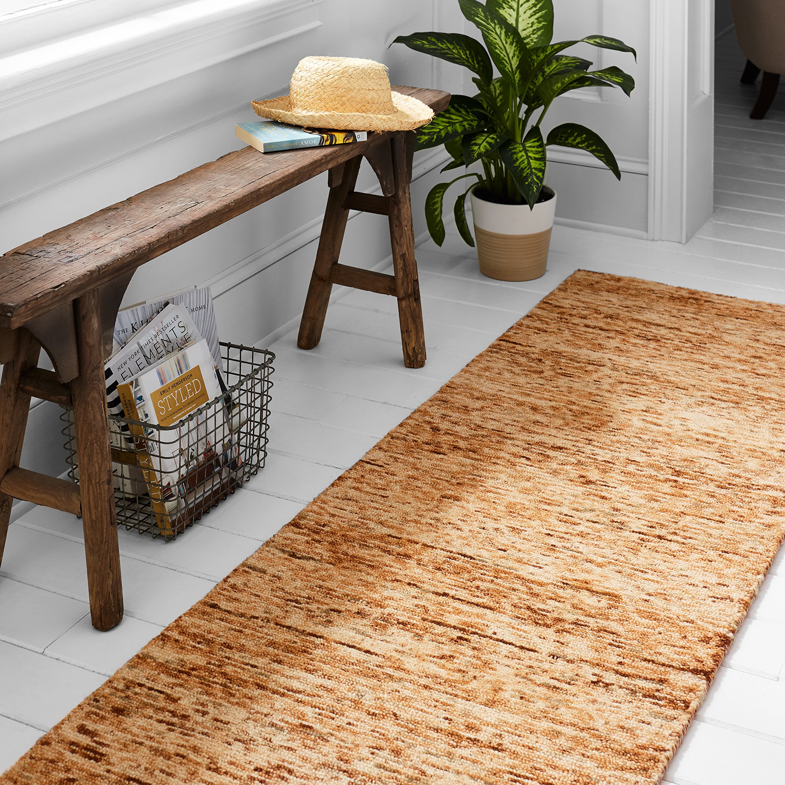 Amazon Brand – Stone & Beam Contemporary Speckle Wool Runner Rug, 2' 3" x 7' 6", Copper