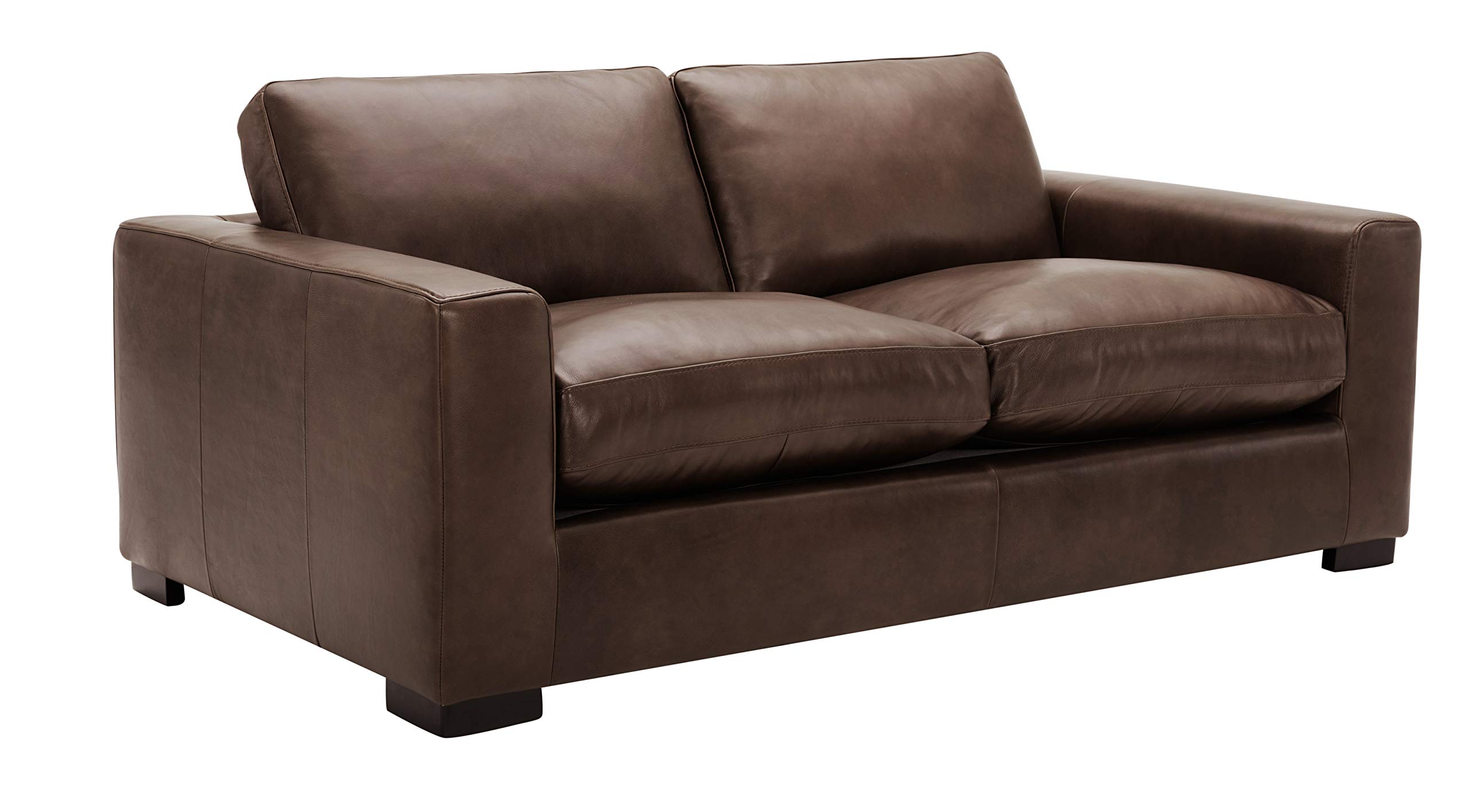 Amazon Brand – Stone & Beam Westview Extra-Deep Down-Filled Leather Sofa Couch, 89"W, Brown
