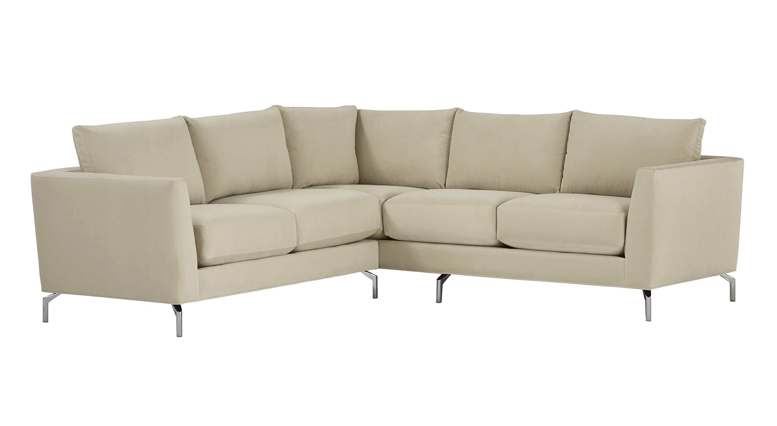 Amazon Brand – Rivet Emerly Modern Sectional Sofa, 96"W, Ecru