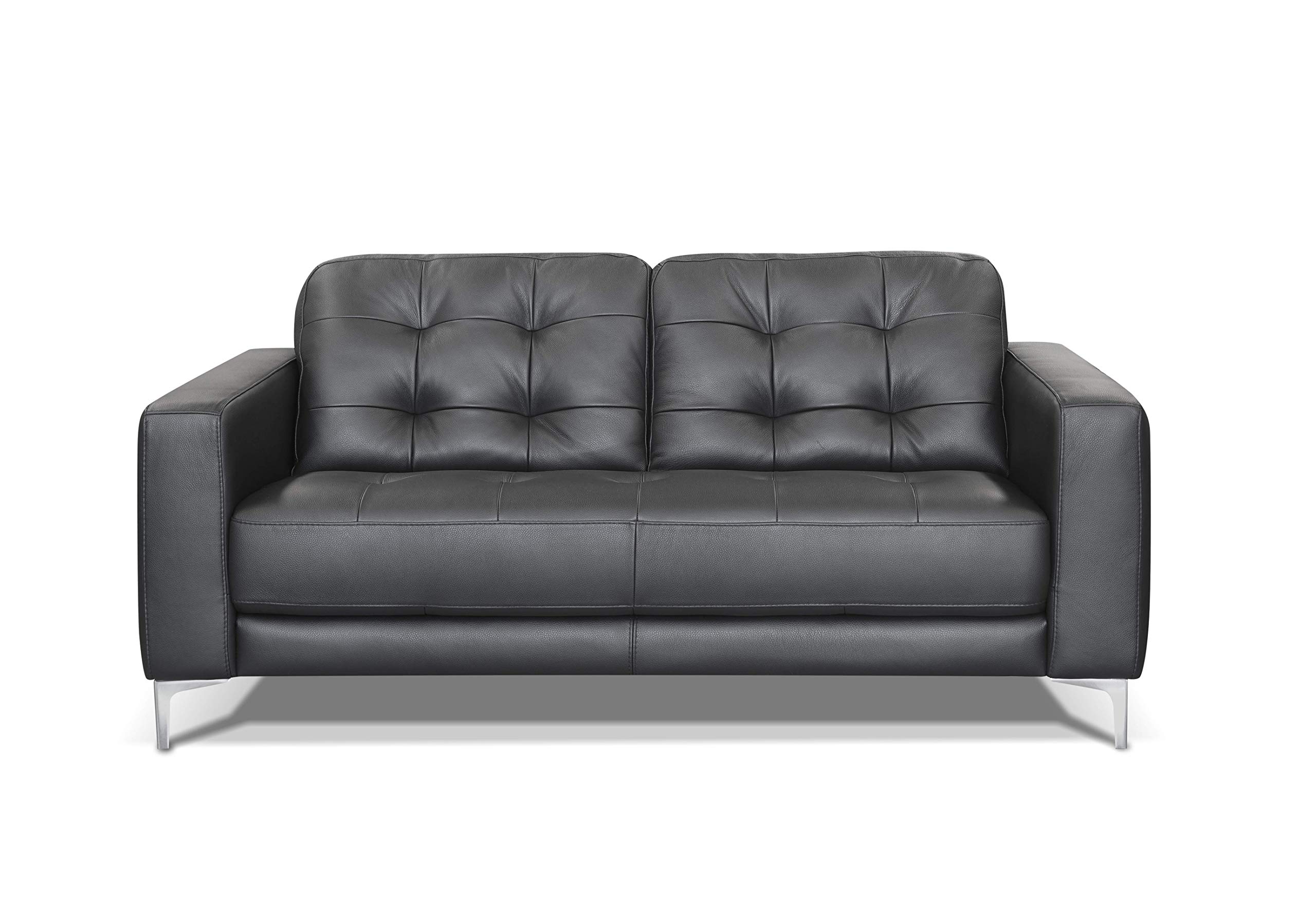 Amazon Brand - Alkove Holt Hand-Crafted Leather Sofa, 2 Seater, 92 x 175 x 84cm, Black