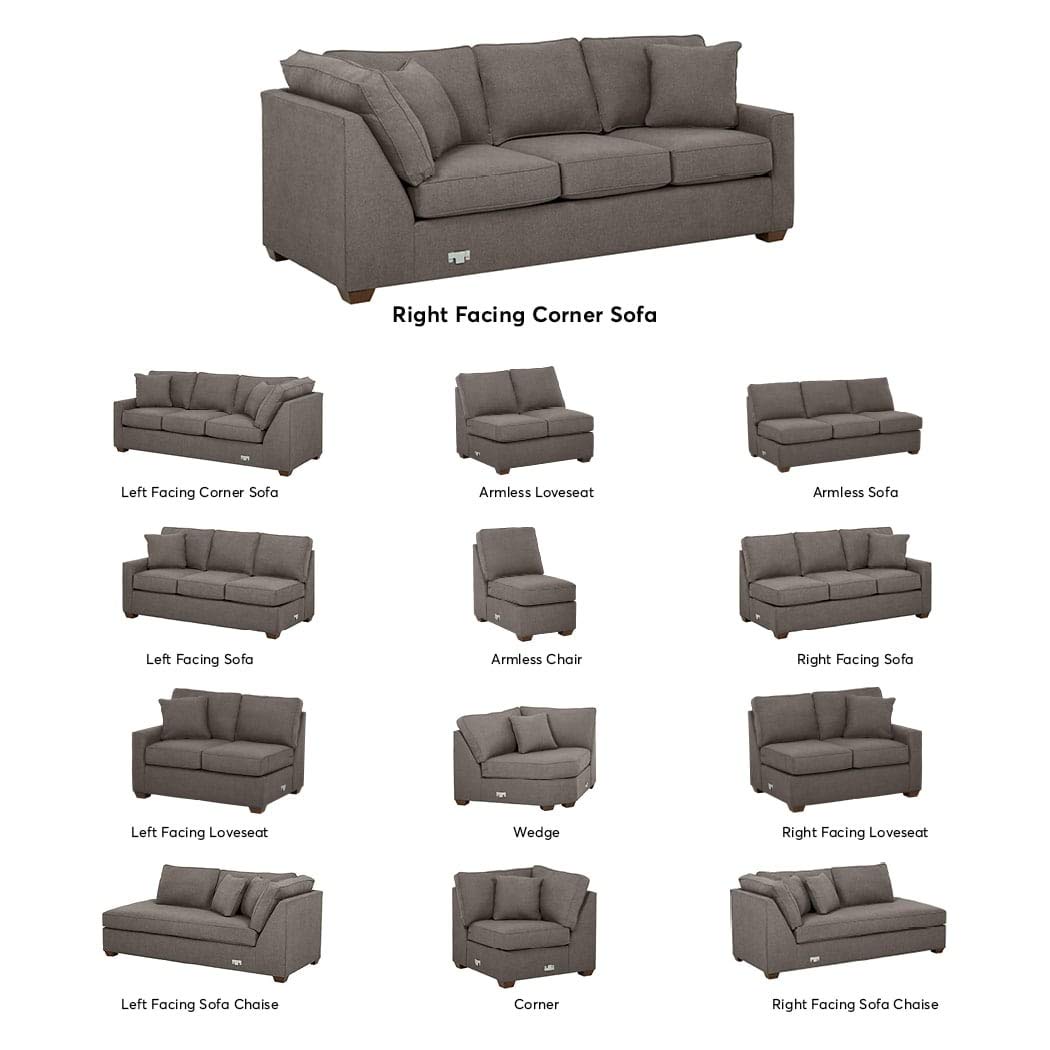 Amazon Brand – Stone & Beam Bagley Sectional Component, Right-Facing Corner Sofa, Fabric, 90"W, Stone