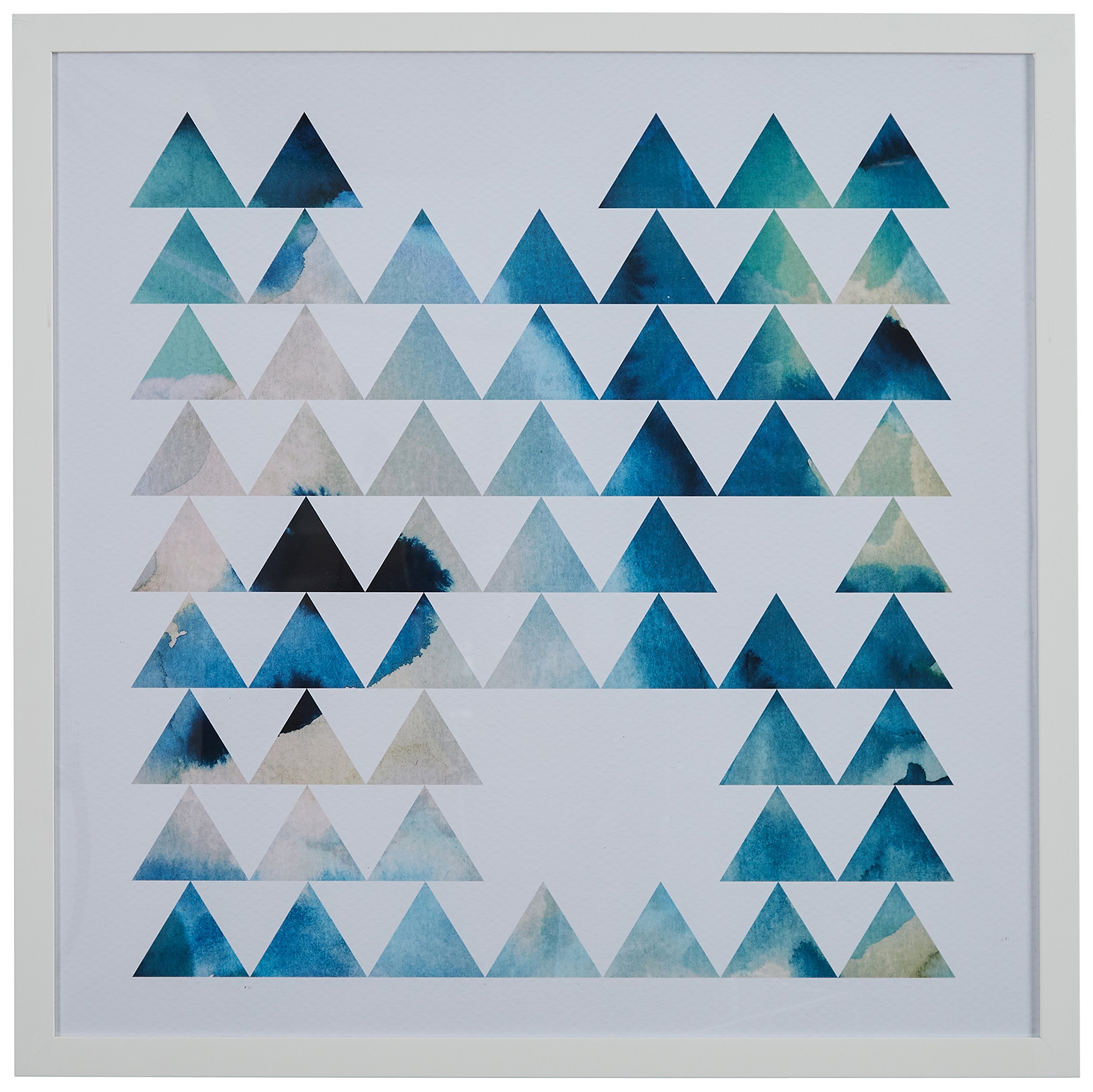 Amazon Brand – Rivet Teal Geometric Print in White Frame, 18" x 18"
