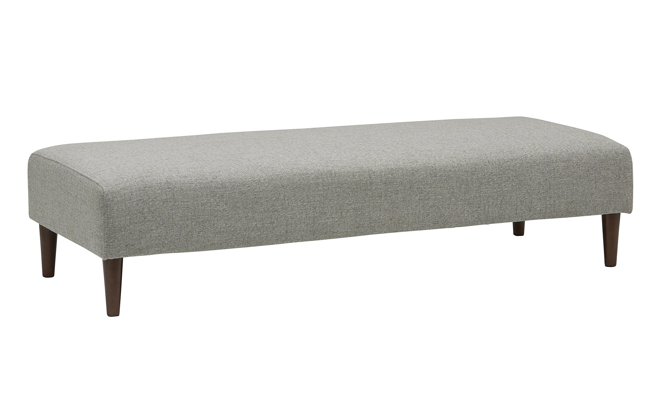 Amazon Brand – Rivet Ava Mid-Century Modern Upholstered Ottoman Bench, 63.4"W, Light Grey