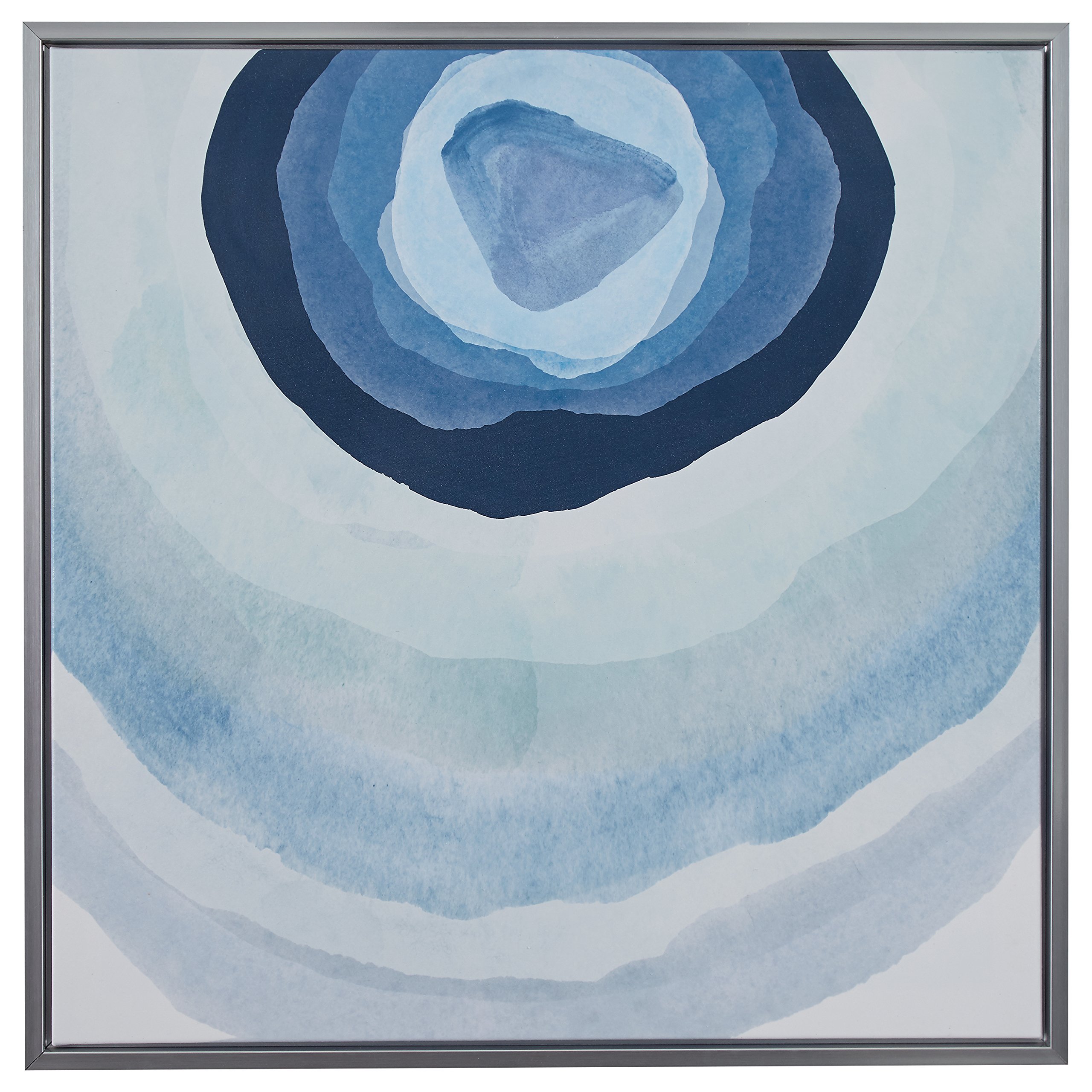Amazon Brand – Rivet Modern Print of Blue Geode Detail in Silver Frame, 31.75" x 31.75"