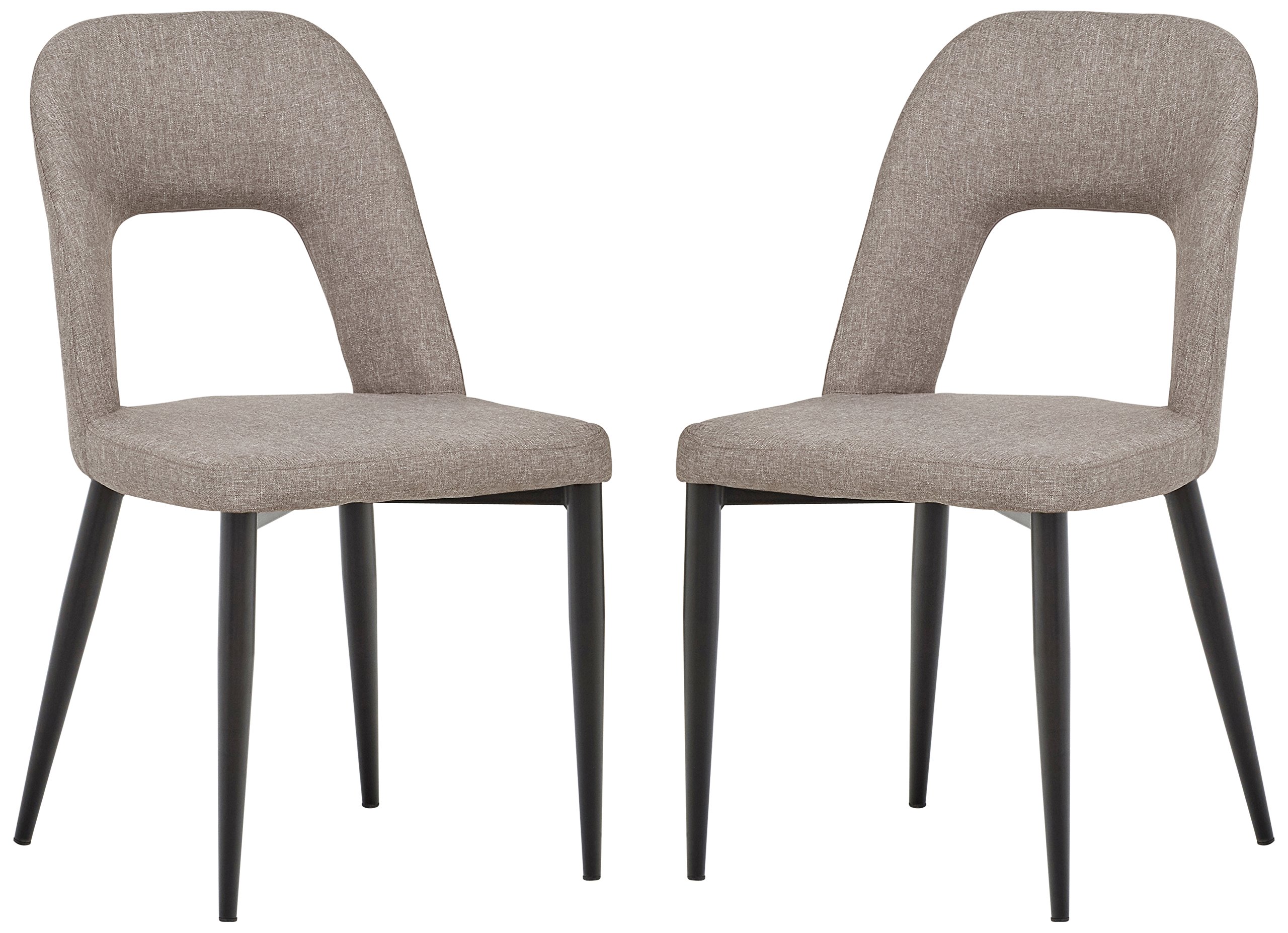 Amazon Brand – Rivet Florence Mid-Century Modern Wide Open-Back Accent Kitchen Dining Chairs, 18.8"W, Grey, Set of 2
