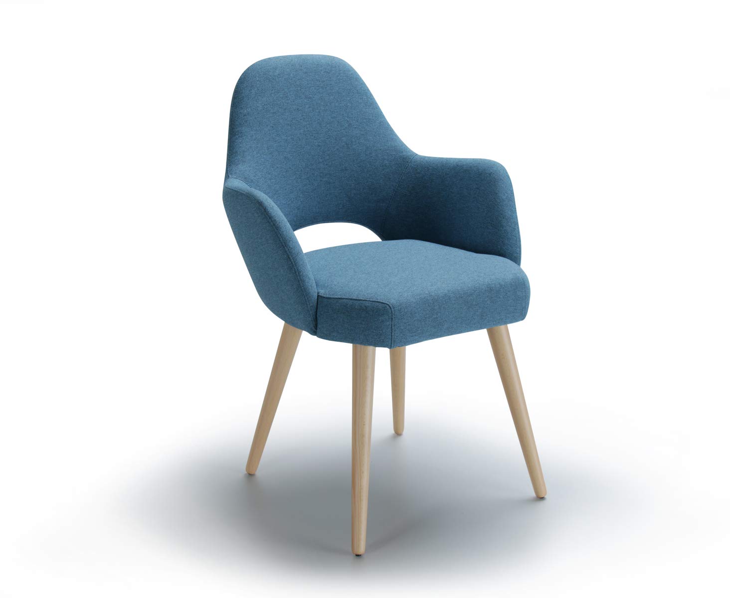 Amazon Brand - Alkove Andre Modern Upholstered Accent/Dining Chair, 59 x 61 x 84cm, Blue with Beech legs