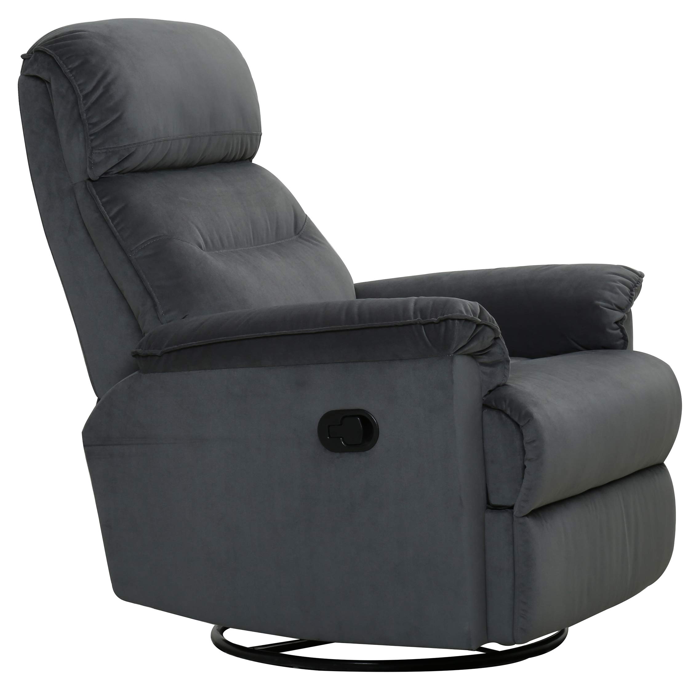 Amazon Brand – Ravenna Home Pull Recliner with 360 Rotating Swivel Glider, Living Room Chair, 39.4"W, Navy Blue