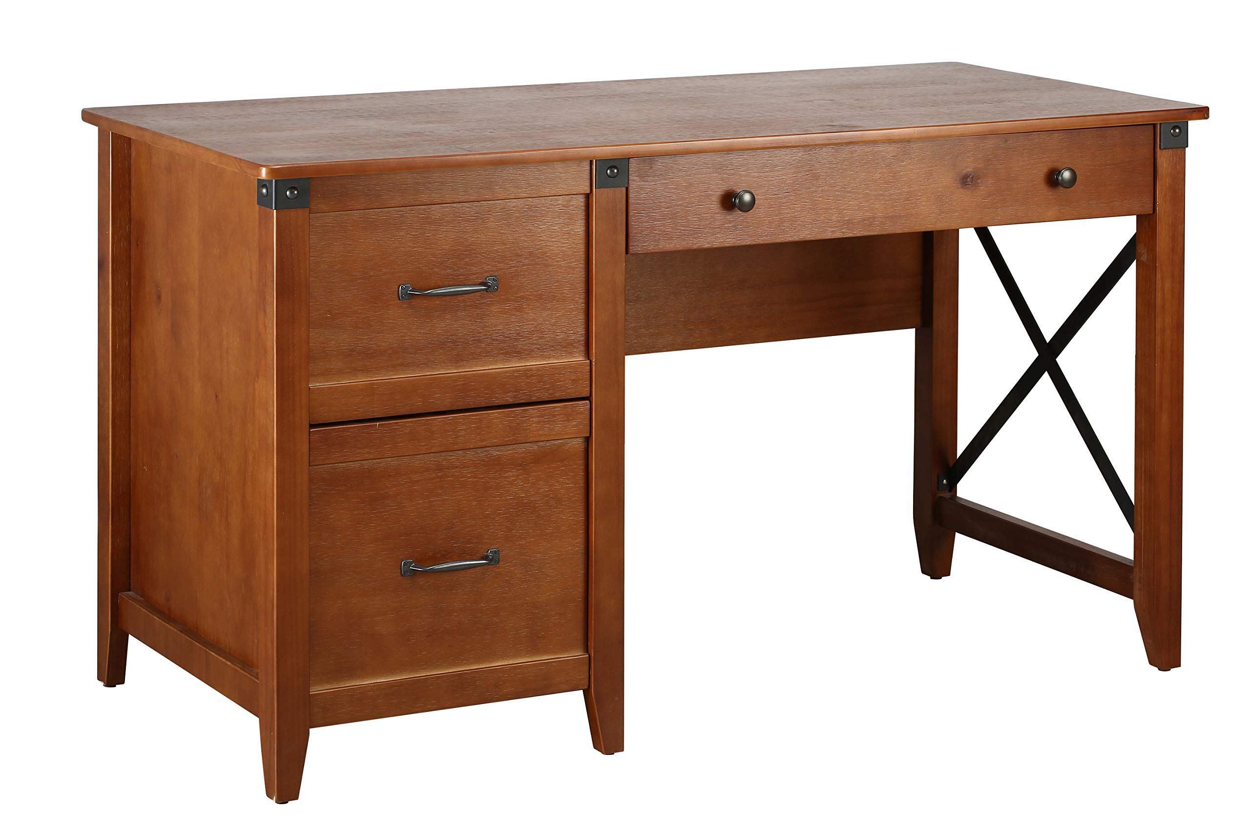 Amazon Brand – Ravenna Home Solid Pine Writing Desk, 53.25"W, Antique Espresso