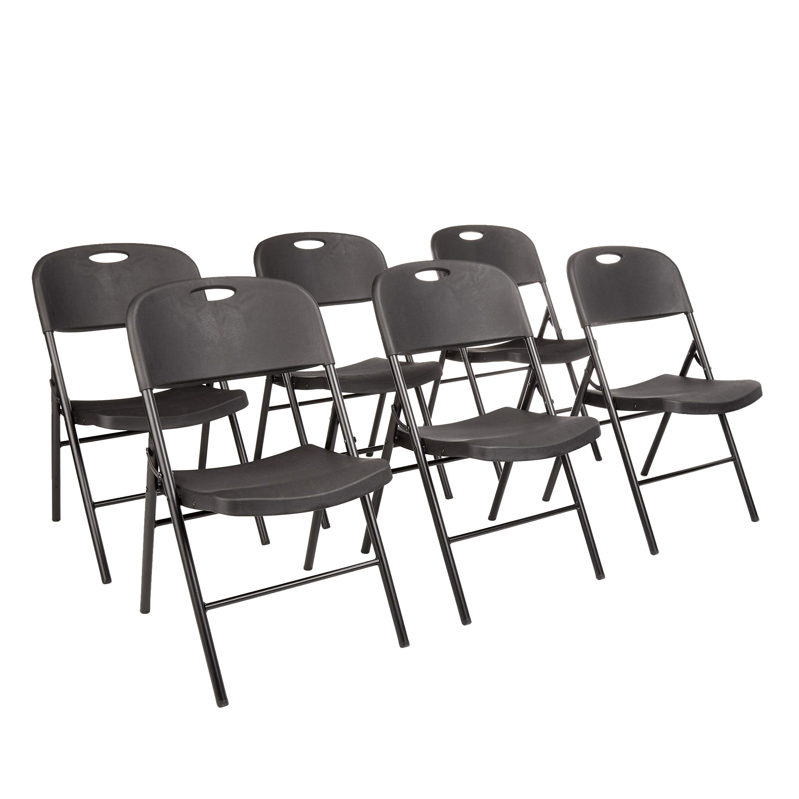 AmazonBasics Folding Plastic Chair - 350 lb. Inhoud: Folding 6-Pack zwart