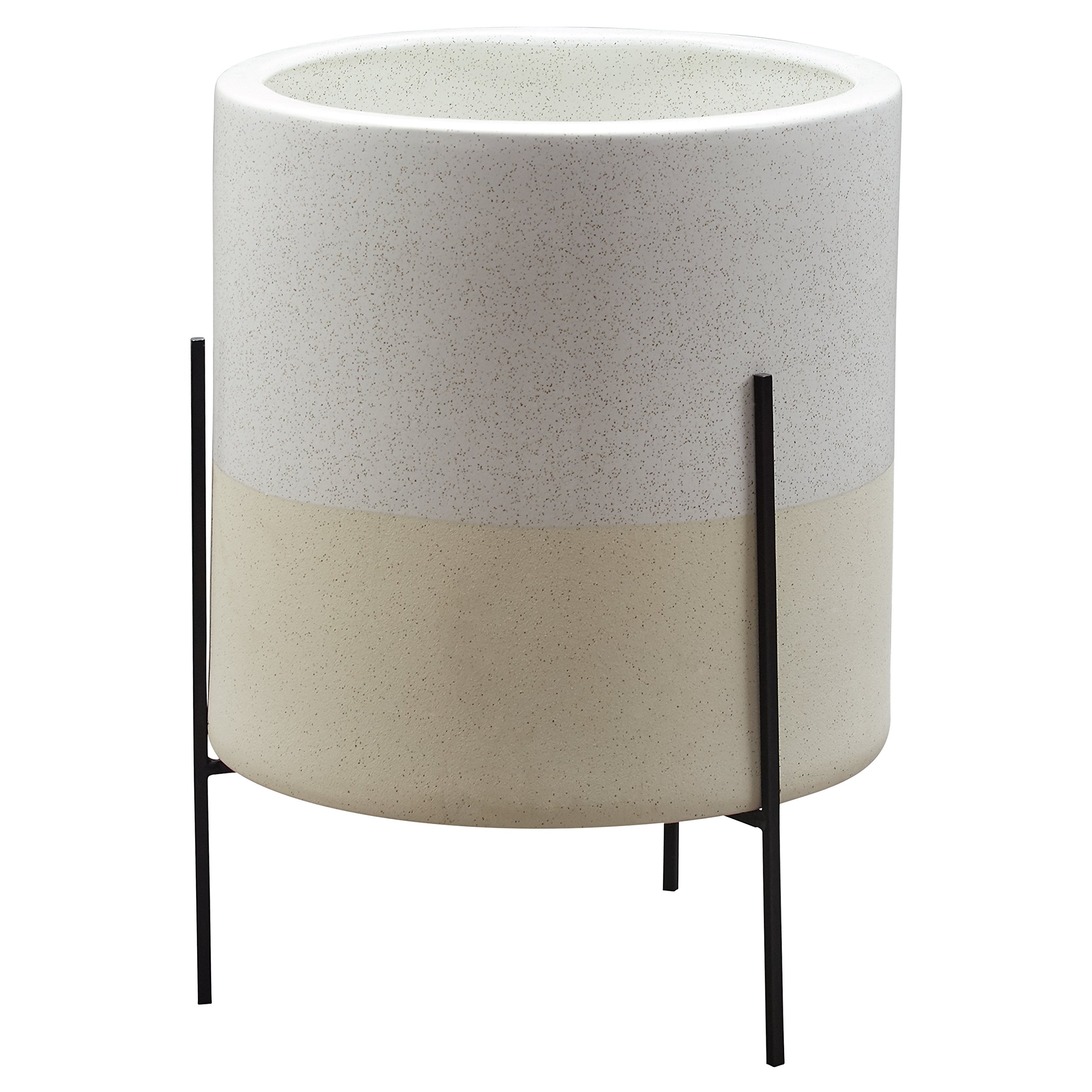 Amazon Brand – Rivet Mid-Century Ceramic Planter with Stand, 18.9"H, White