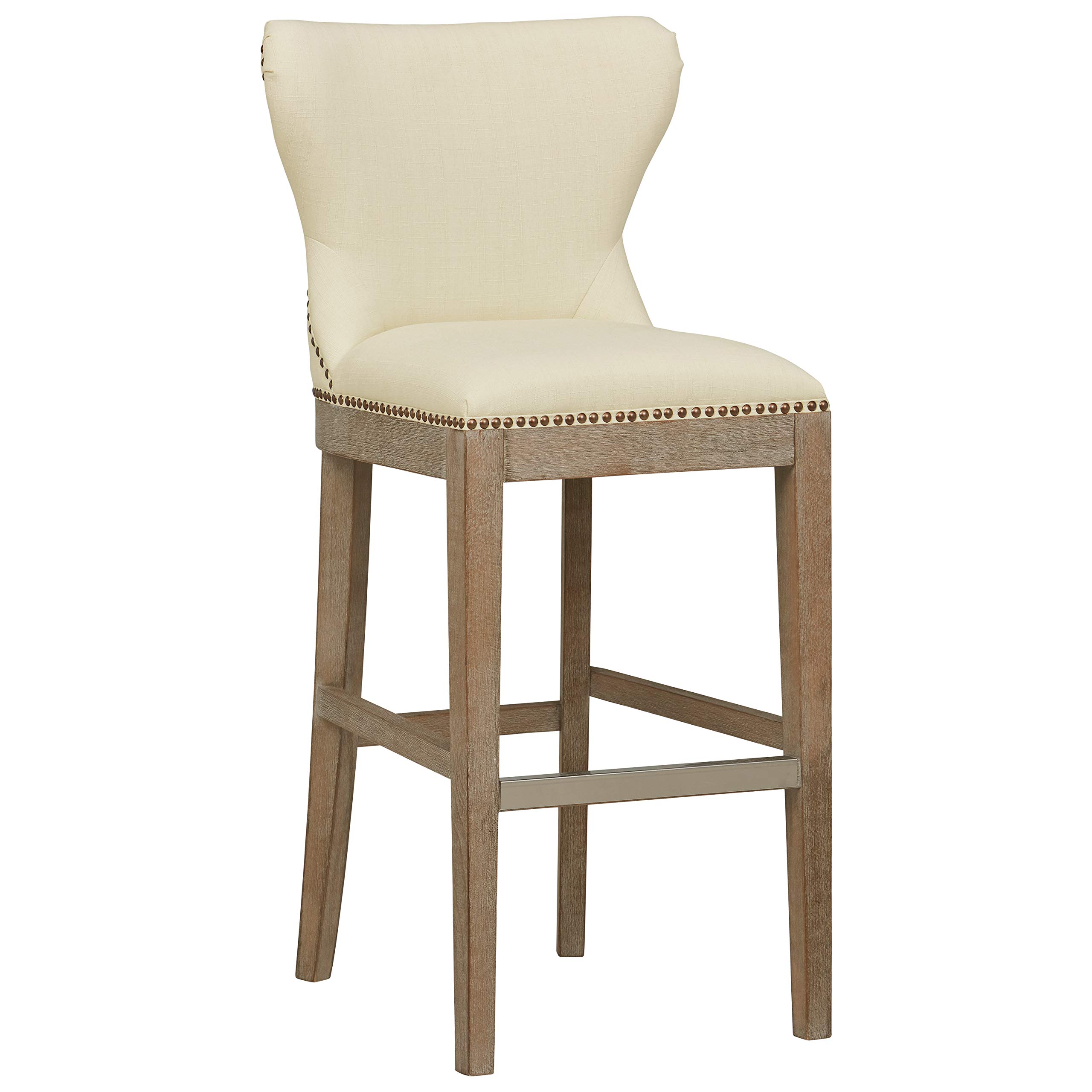 Amazon Brand – Stone & Beam Kinsley Barstool 42"H, Ivory