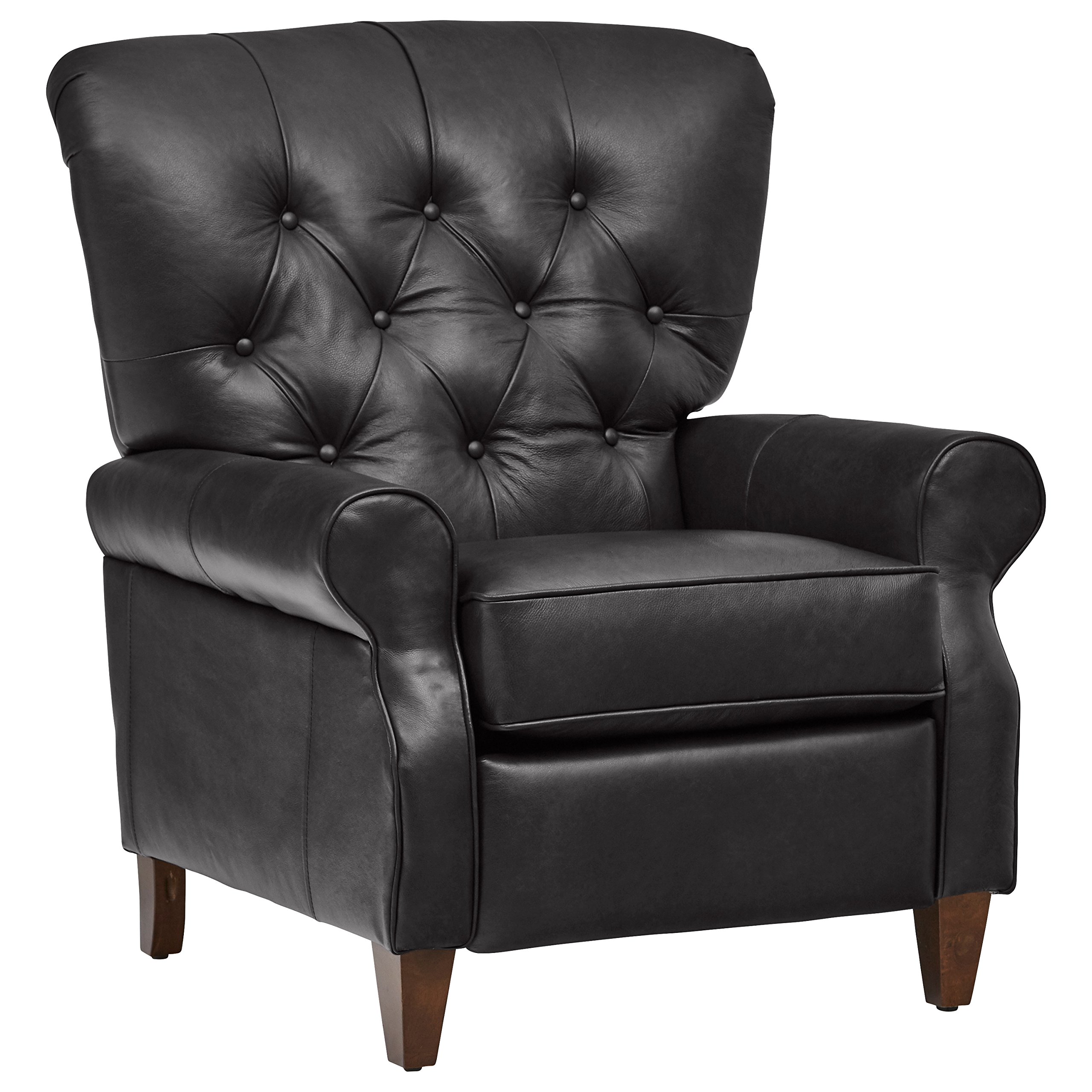 Amazon Brand – Stone & Beam Appleton Farmhouse Leather Recliner, 35"W, Charcoal