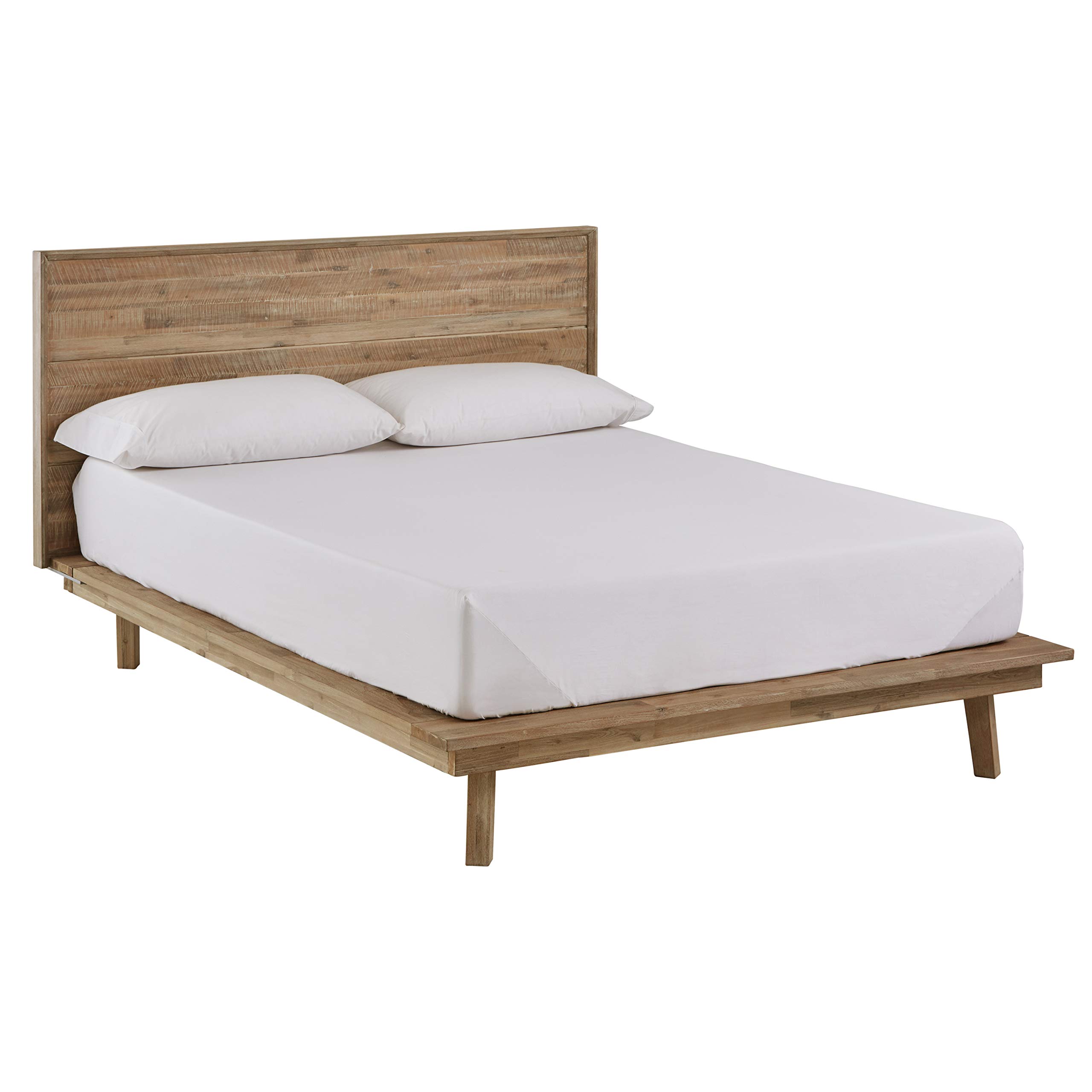 Amazon Brand – Stone & Beam Rylee Modern Acacia Wood King Bed, 83.27"W, Gray-Wash Acacia