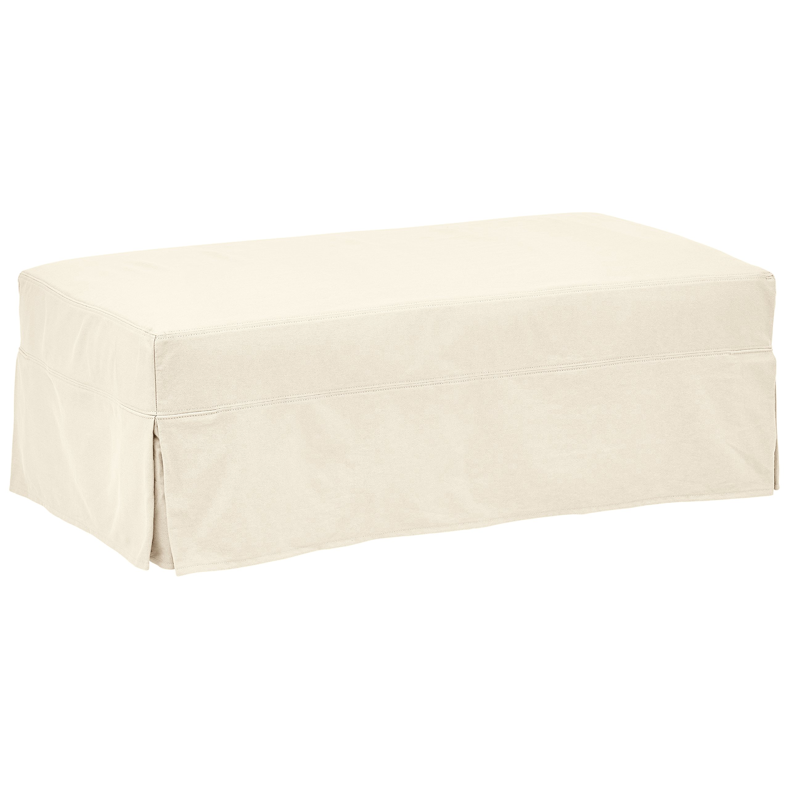 Amazon Brand – Stone & Beam Bartow Ottoman with Slipcover, 54"W, Natural