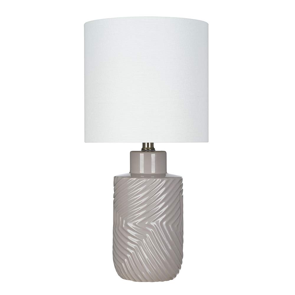 Amazon Brand – Rivet Table Lamp with Textured Ceramic Base, Bulb Included, 20"H, Gray