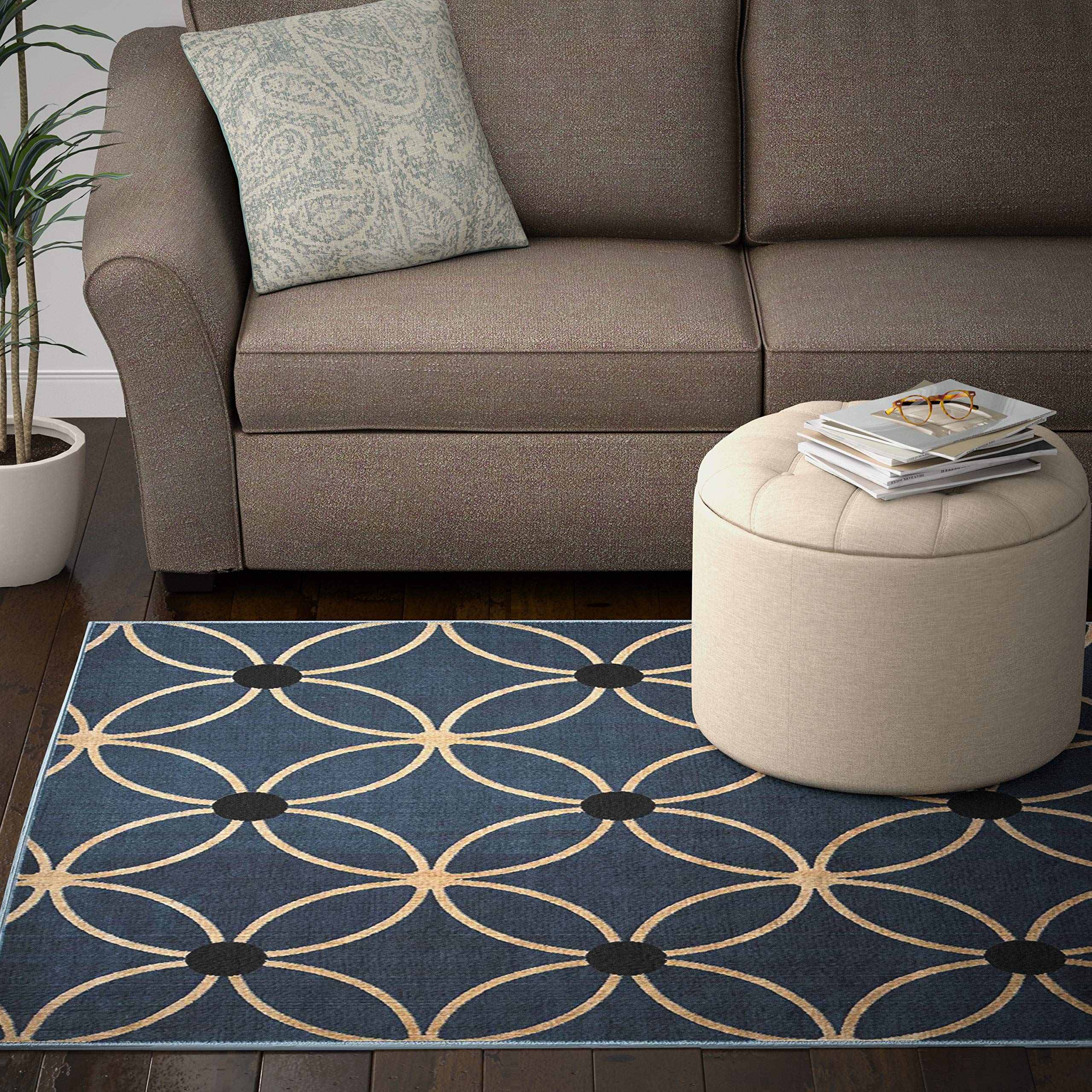 Ravenna Home Tangram Rug, 5'W x 7'6"L, Tessellated Circle Design
